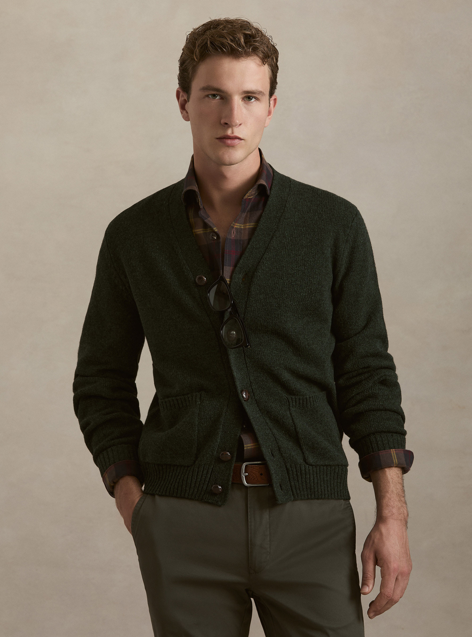 Strickcardigan aus Shetland-Wolle, VERDE 0600C