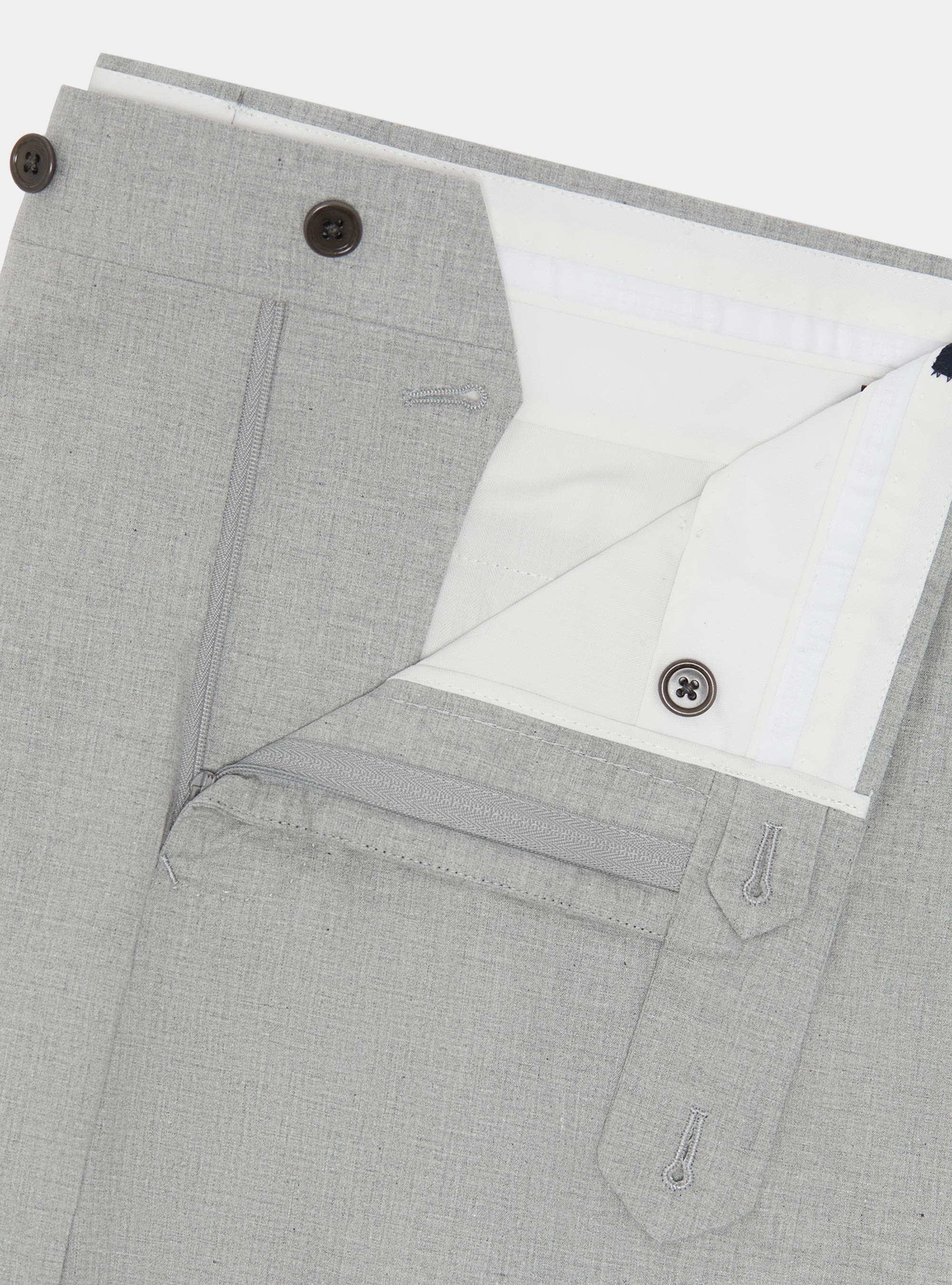 Pantal&oacute;n de traje gris de algod&oacute;n el&aacute;stico, GRIGIO MELANGE 0151C