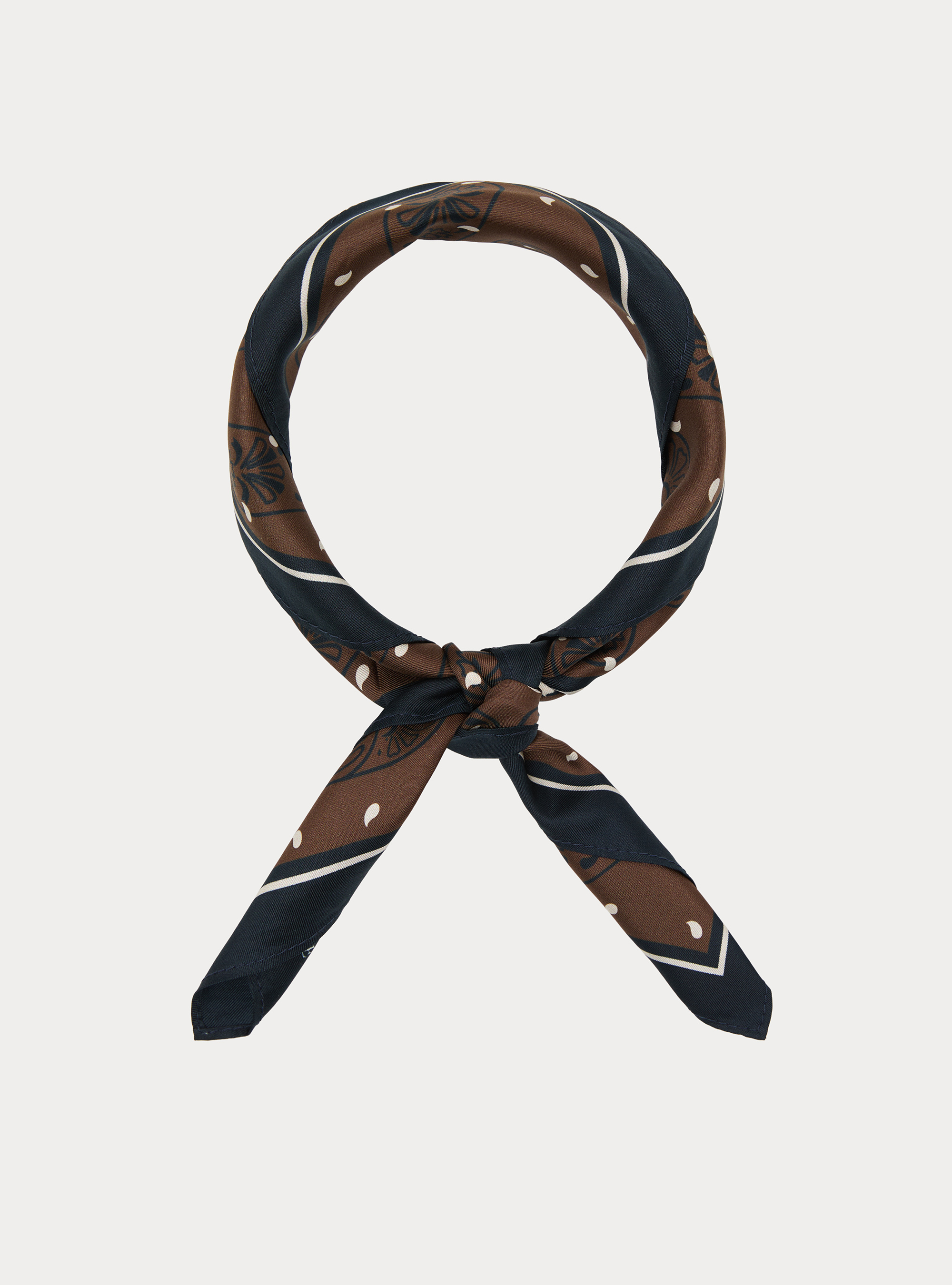Seidentuch mit Paisley-Muster, MARRONE 0507C