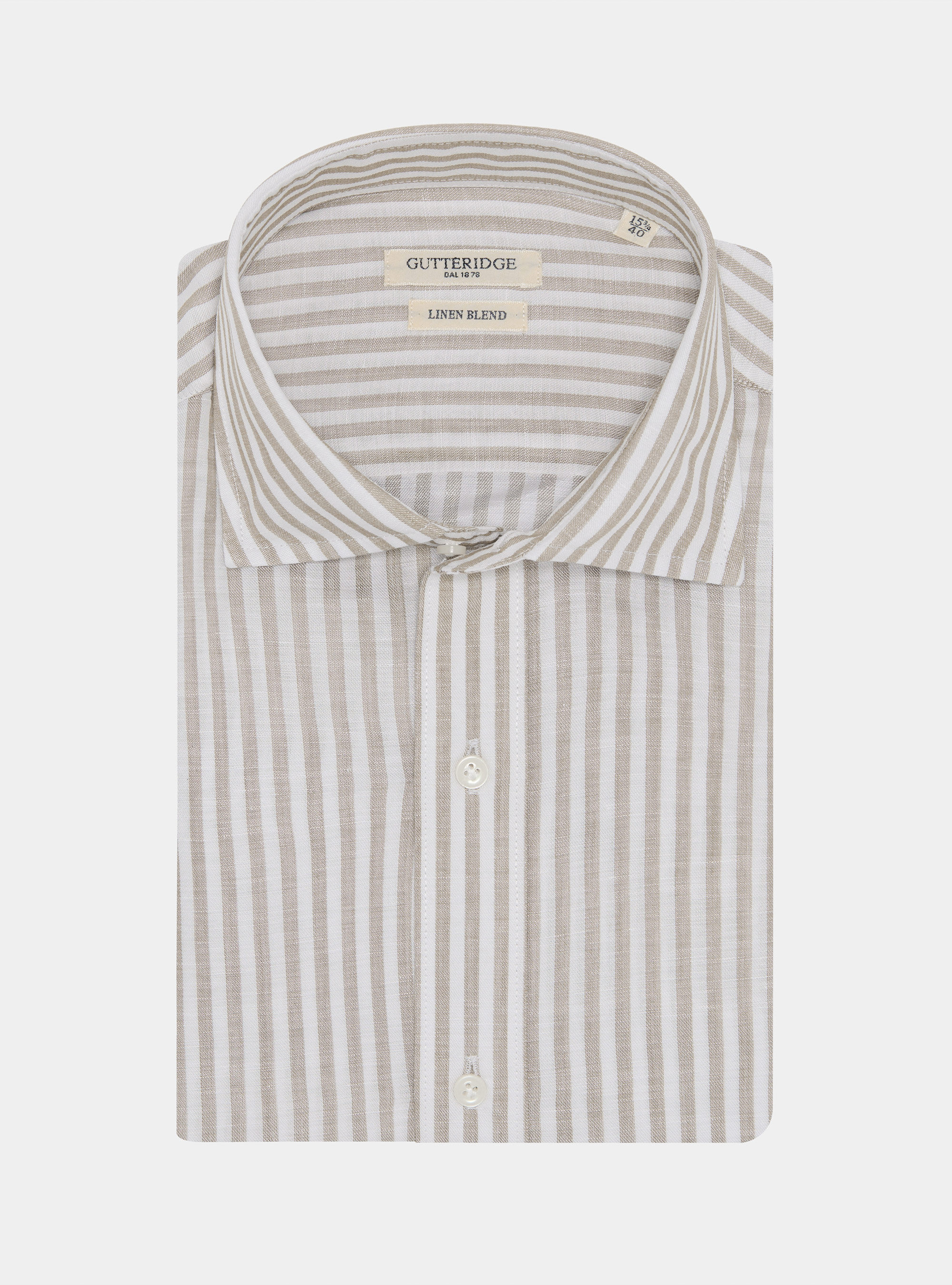 Linen blend striped shirt, SAND