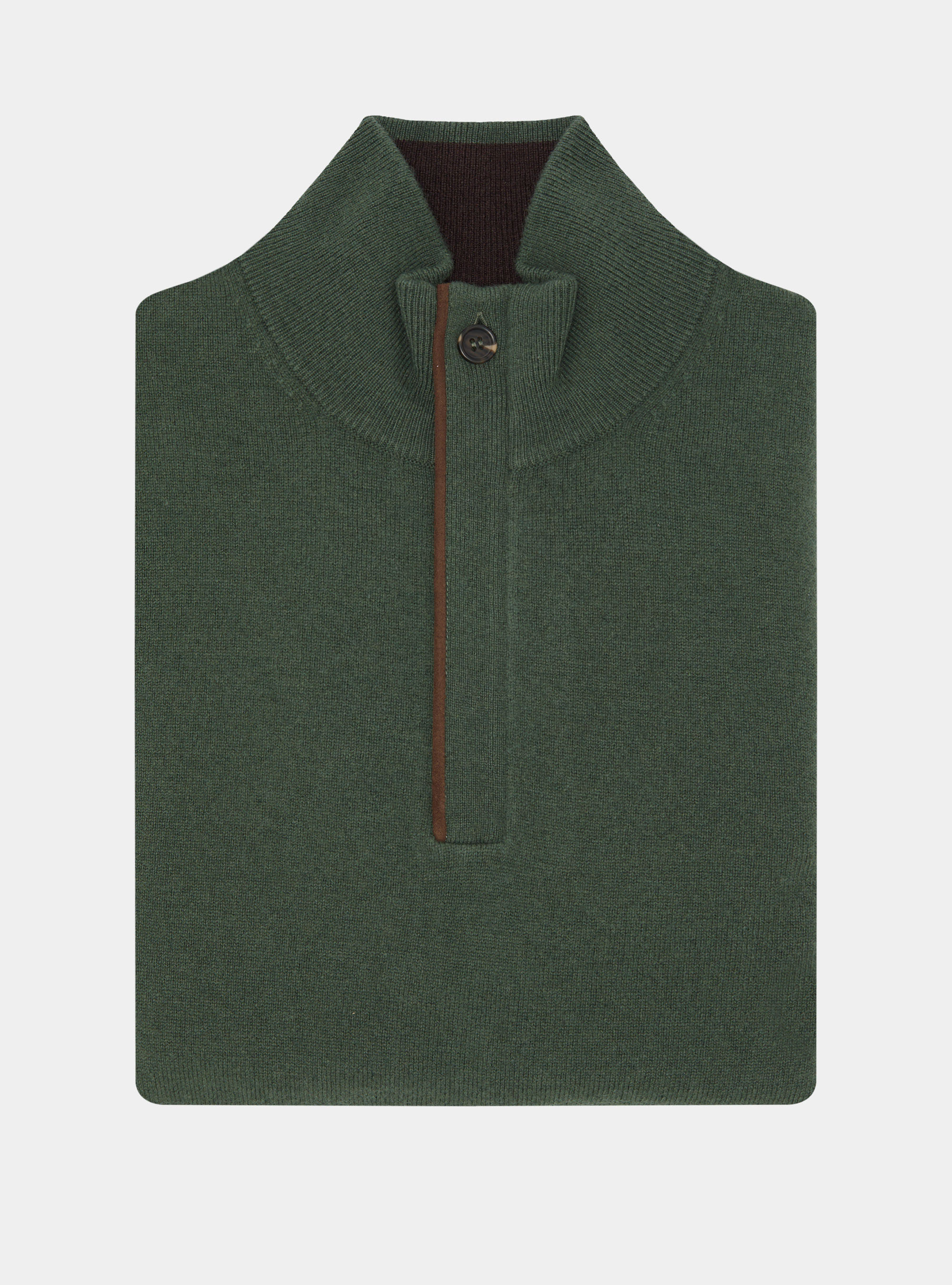 Pull demi-zip en lambswool et cachemire, MILITARE 0609C