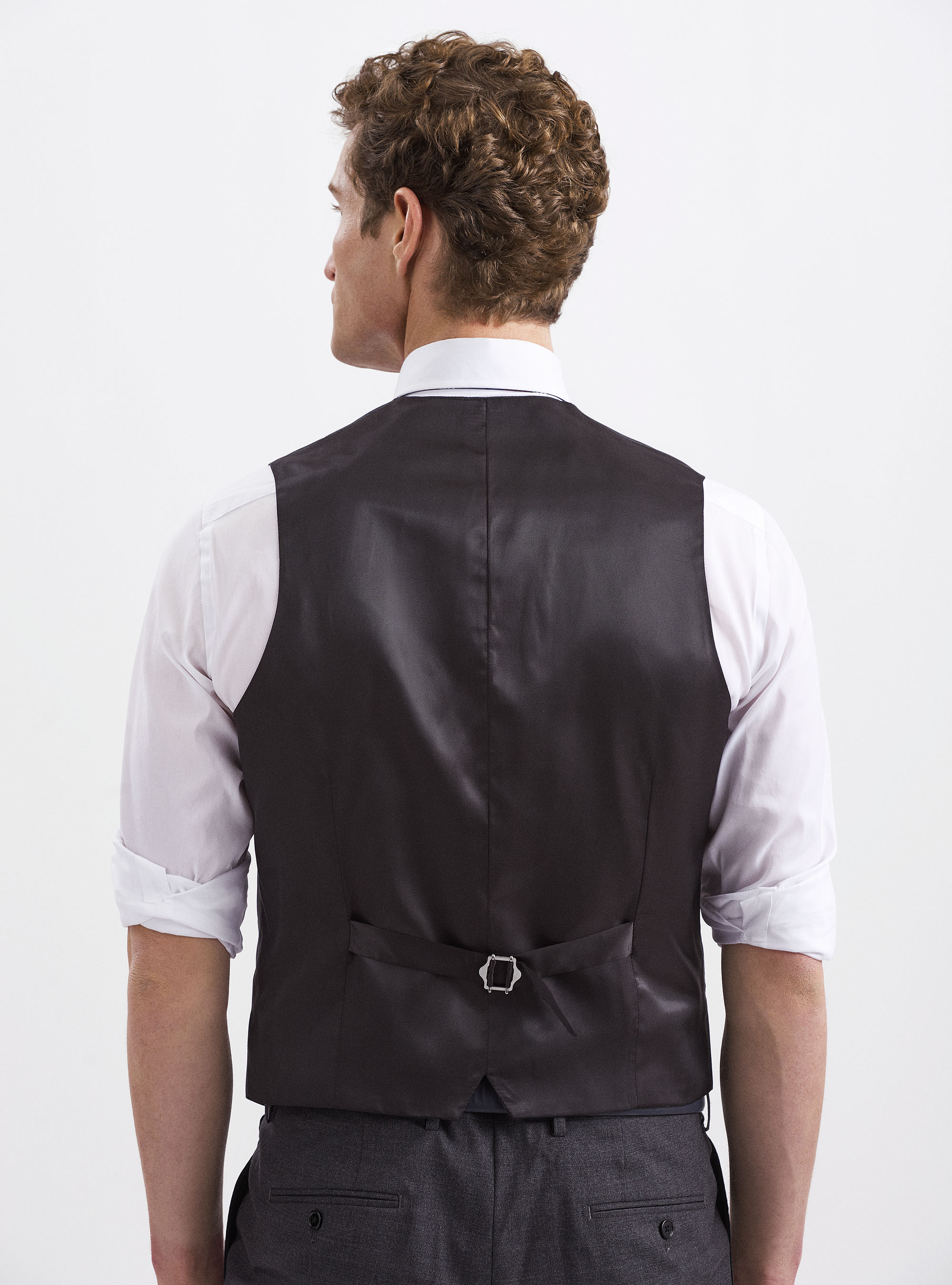 Weste aus reiner Wolle Vitale Barberis Canonico, ASFALTO 0115C