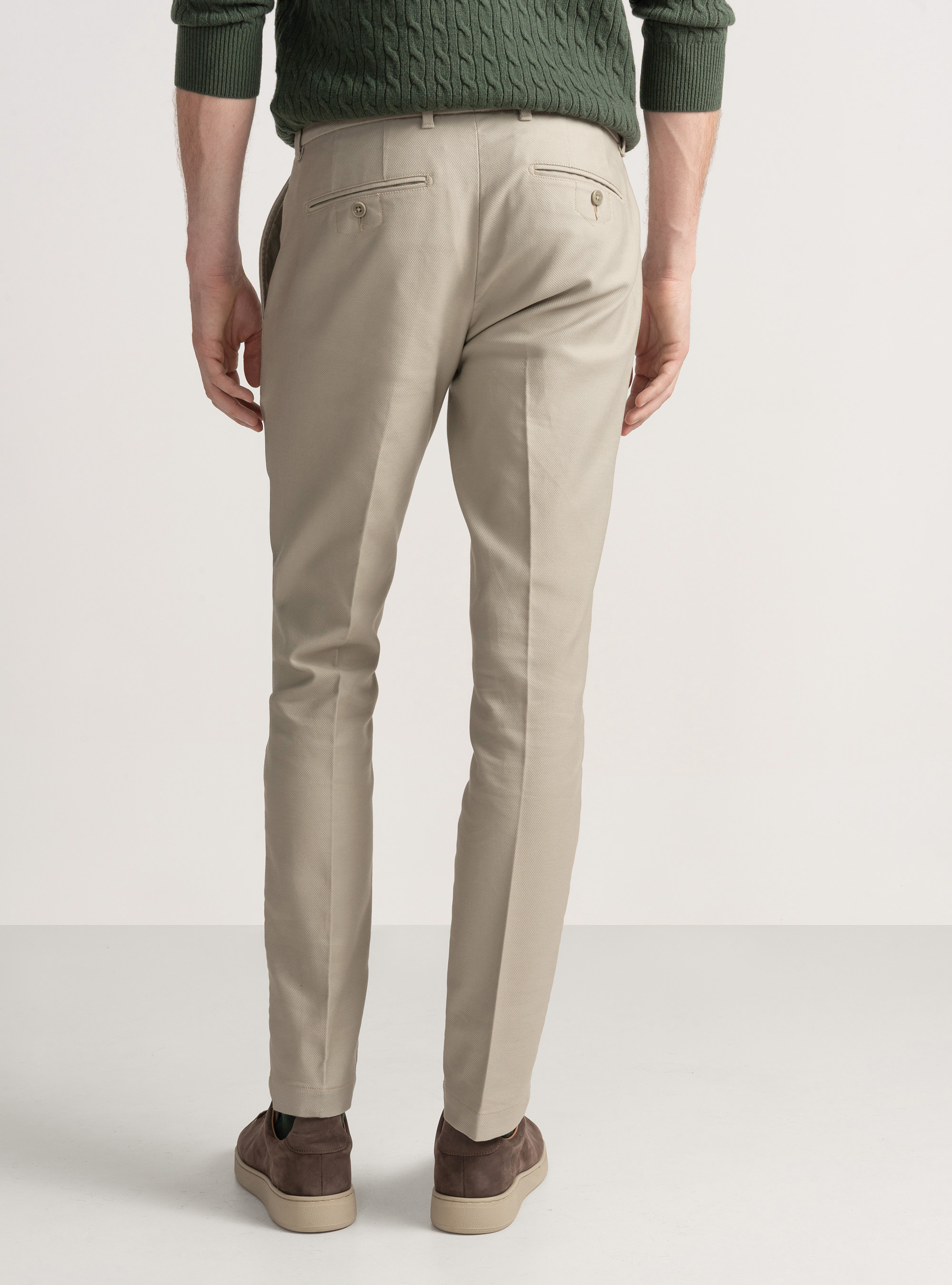 Pantal&oacute;n chino slim fit de algod&oacute;n reforzado, CRUDO