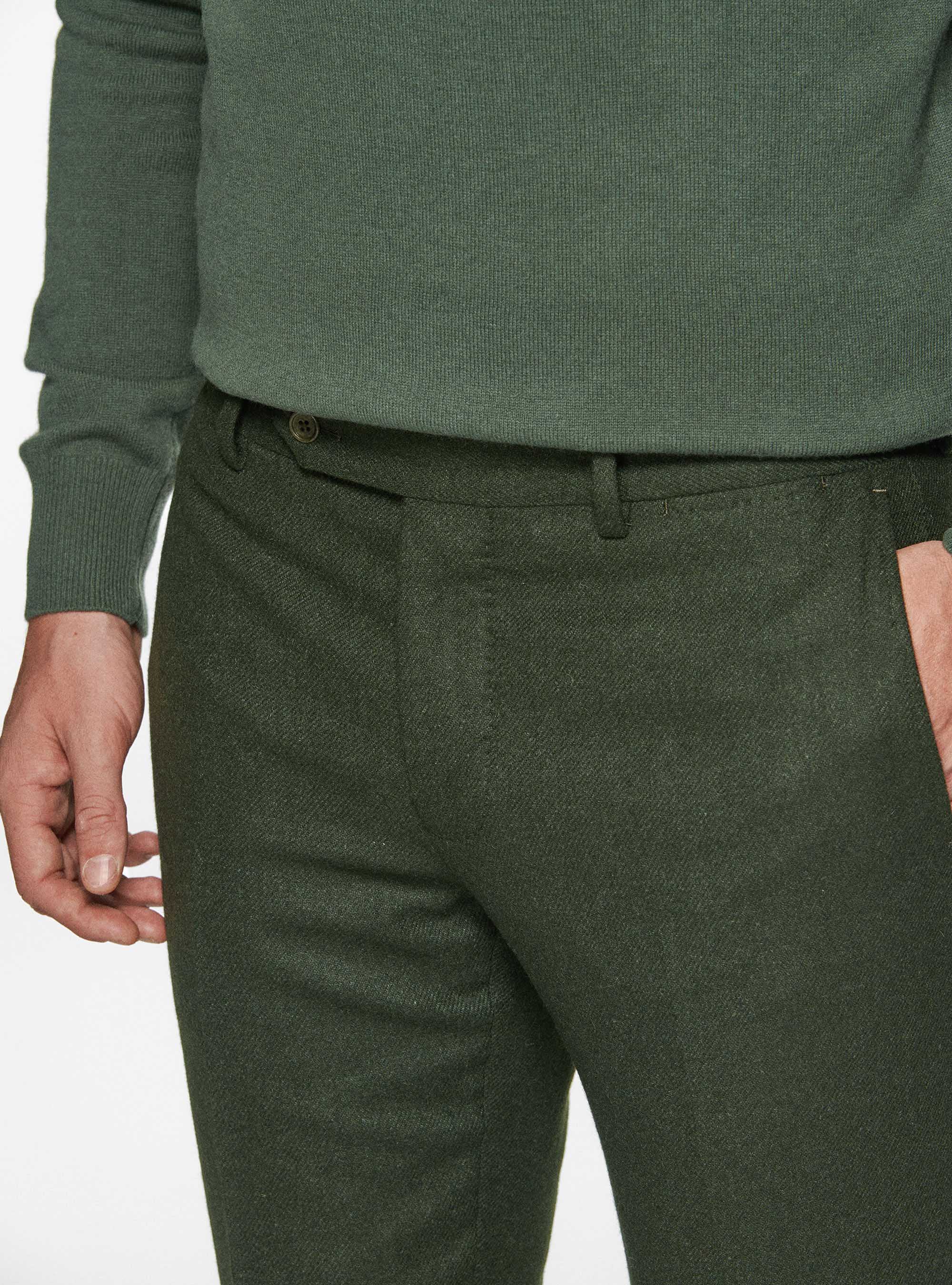 Flannel trousers, GREEN