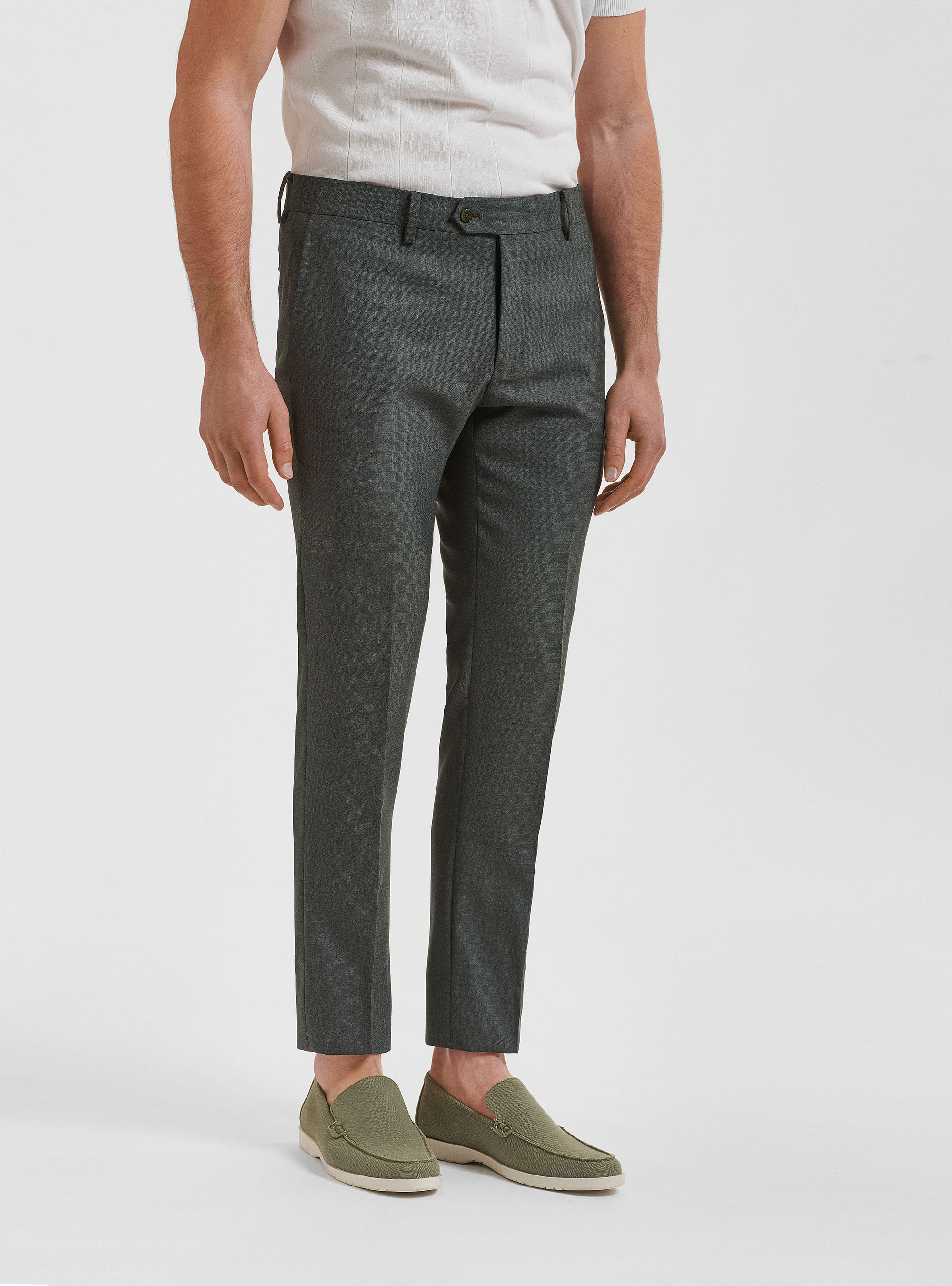 Pantaloni per abito in pura lana Vitale Barberis Canonico, VERDE