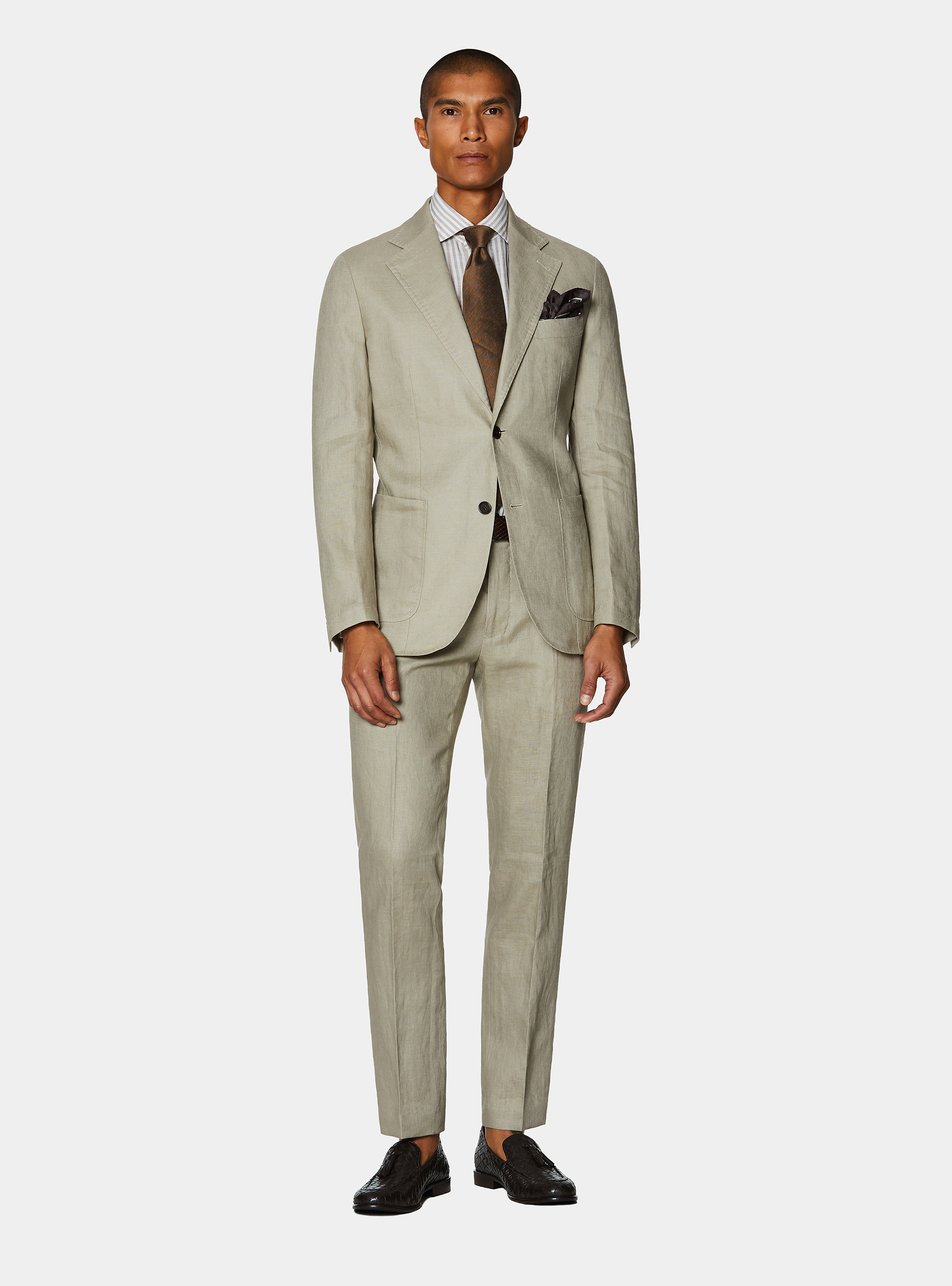 Pure linen sand suit, 