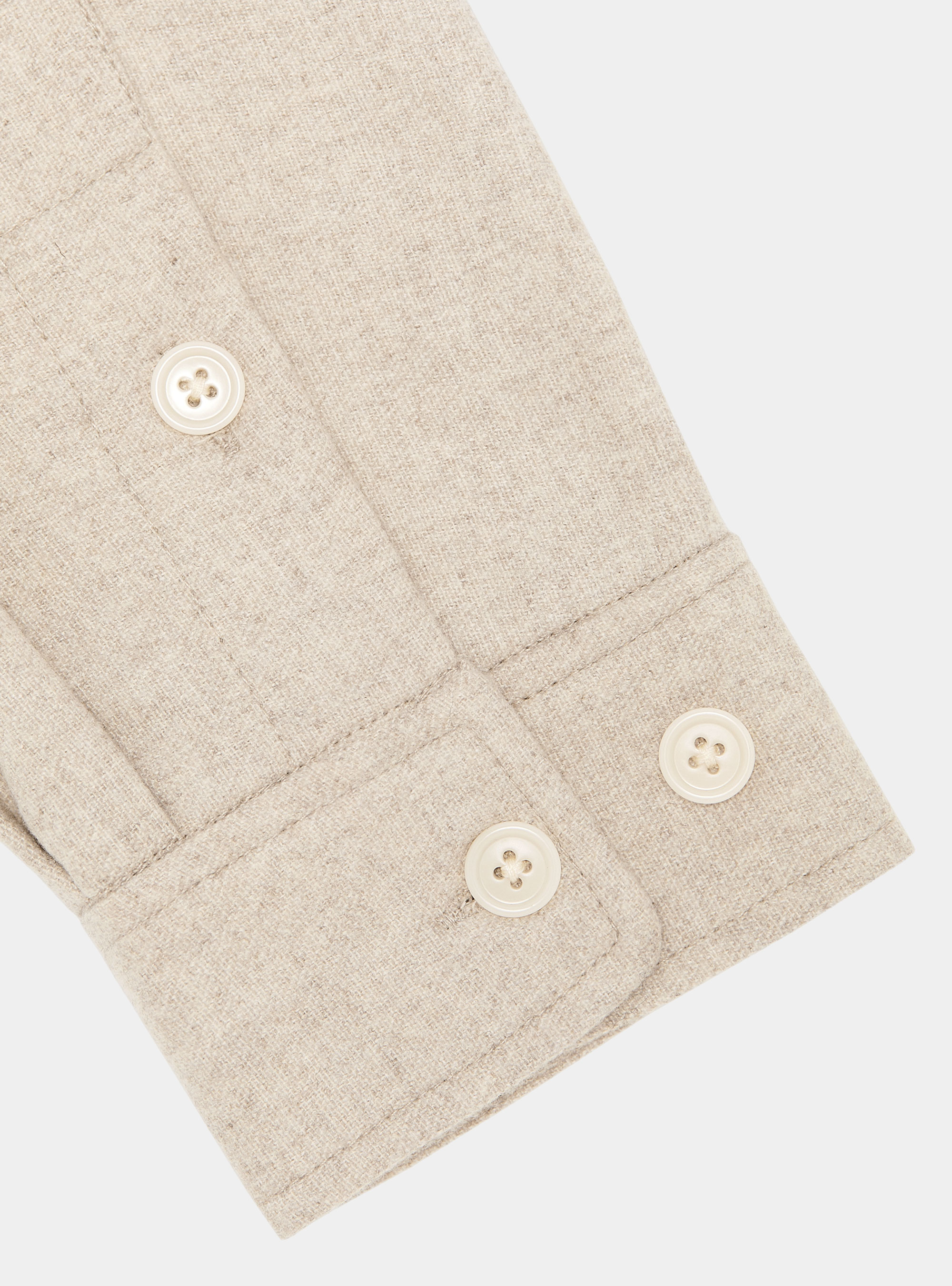 Lightweight shirt jacket in wool blend, ECRU