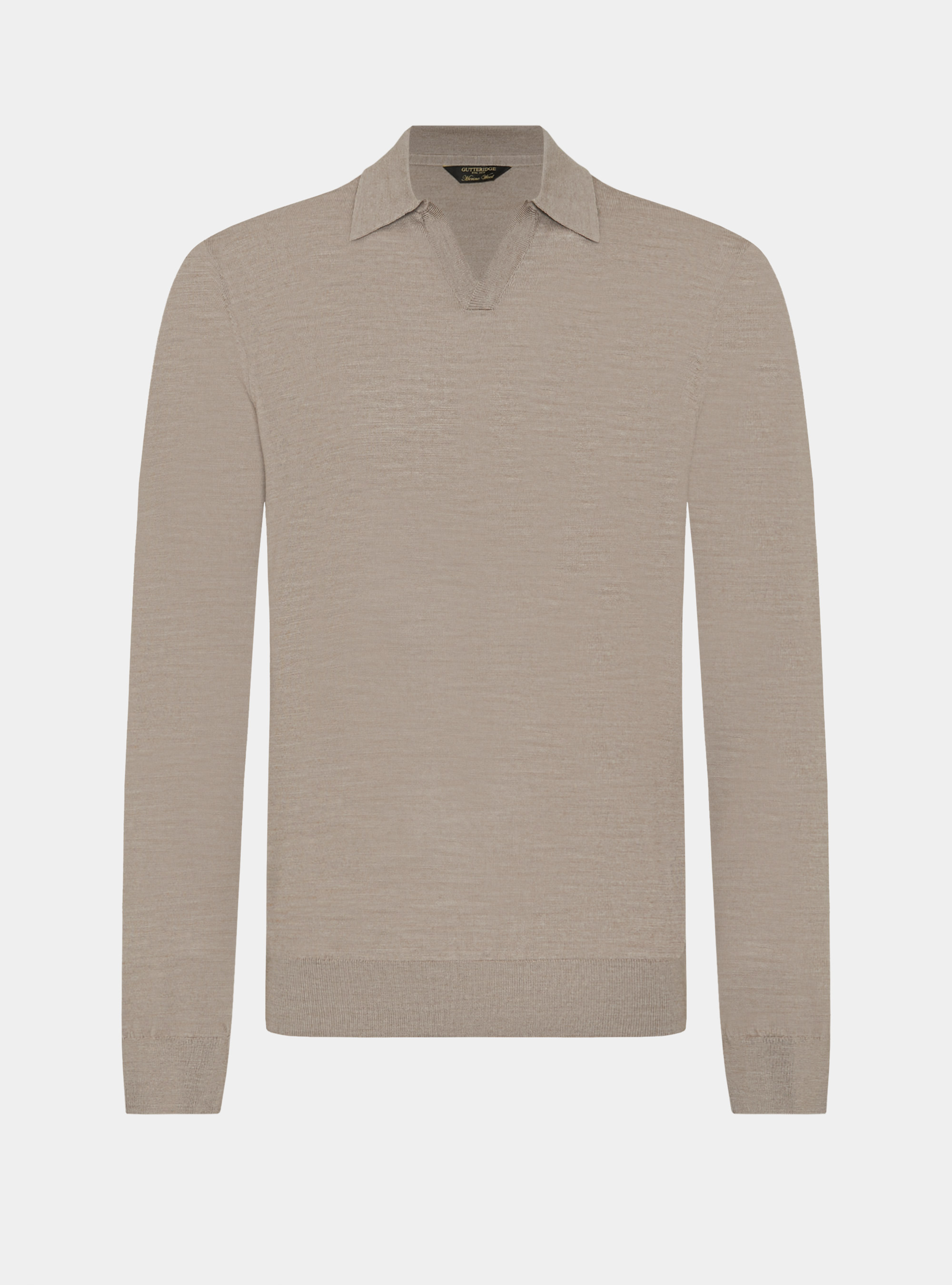 Buttonless merino polo, FANGO 0555C