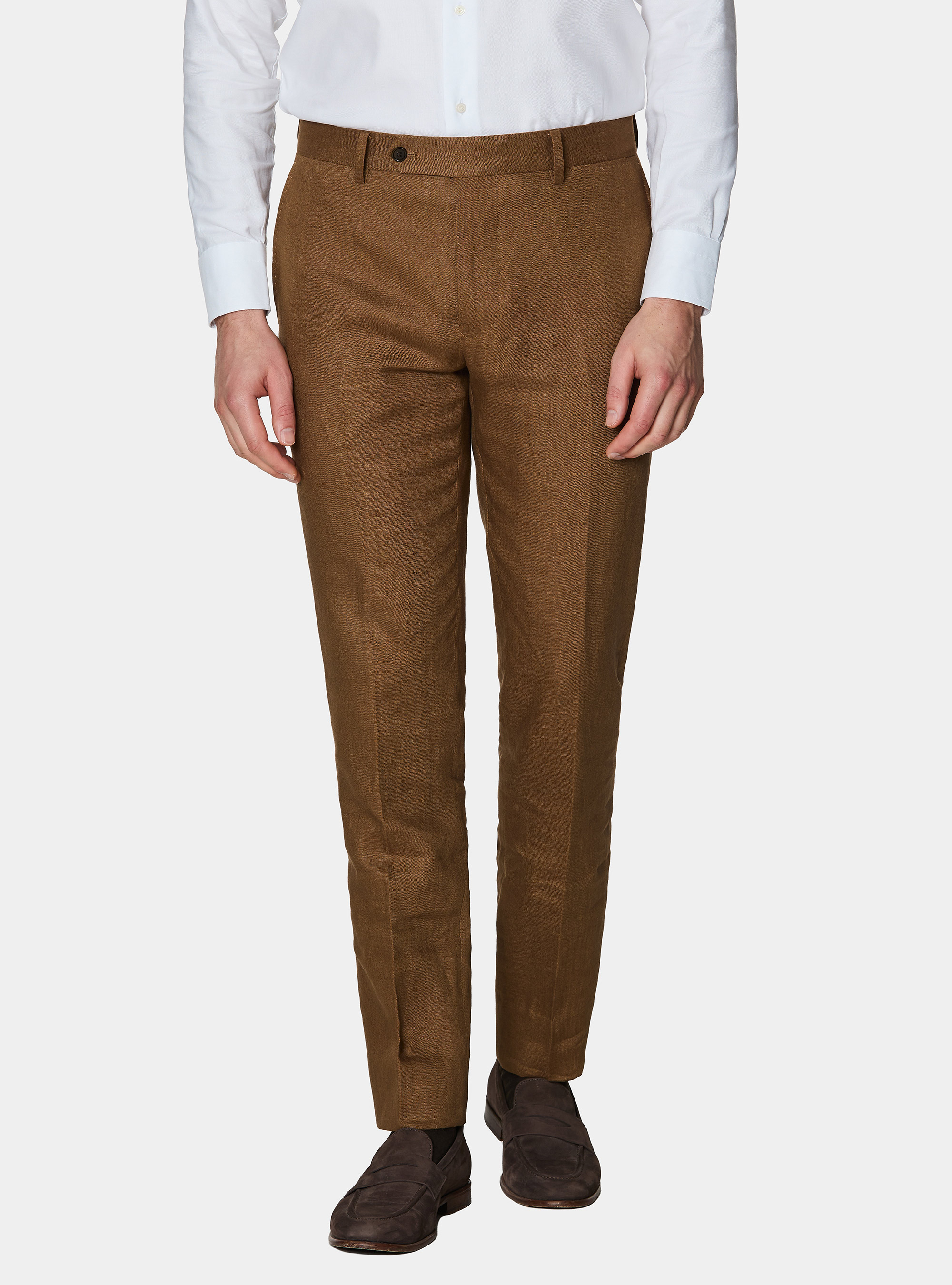 Pure linen suit trousers, MULTICOLOR