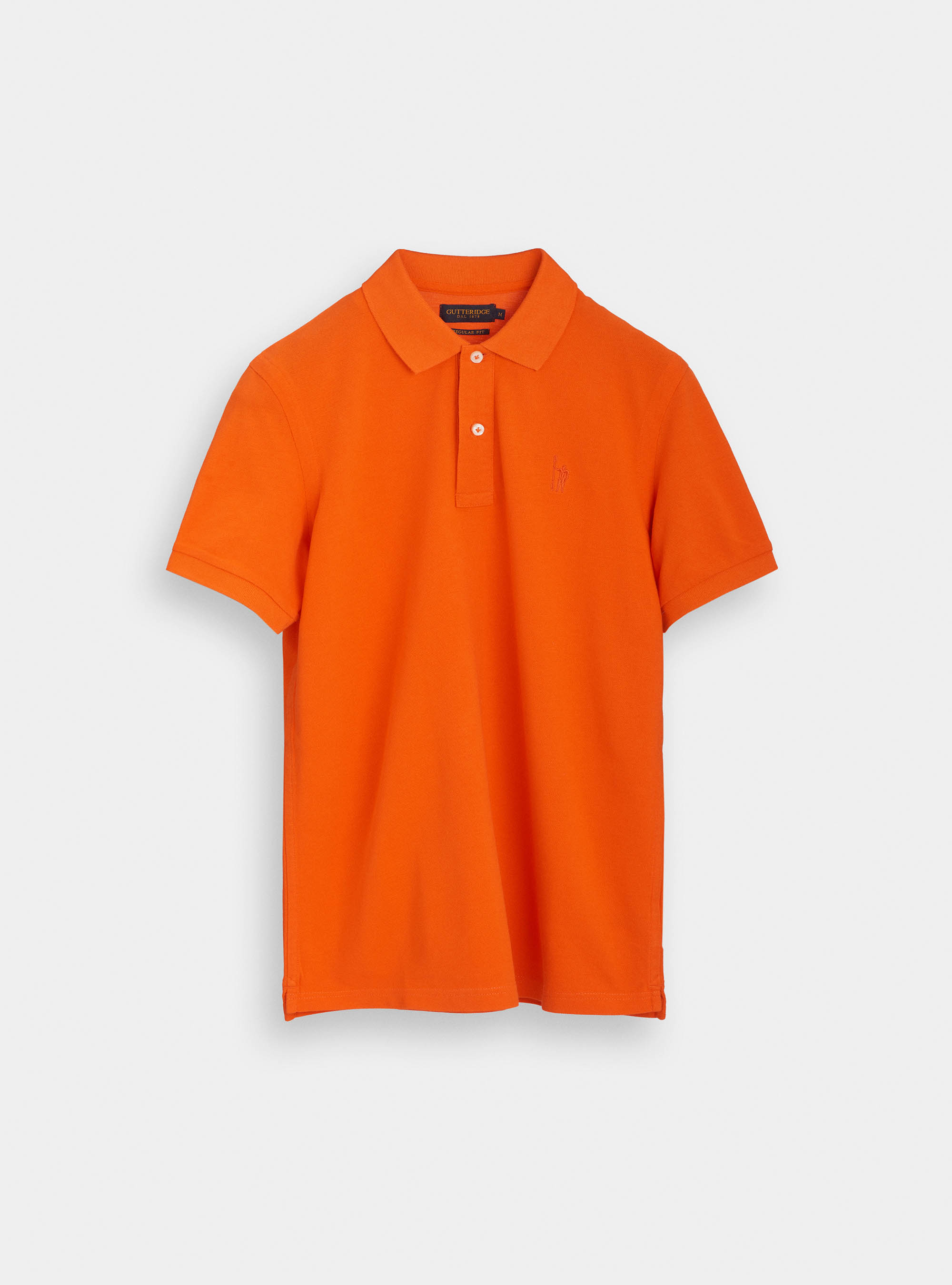 Polo classica con ricamo, ARANCIONE