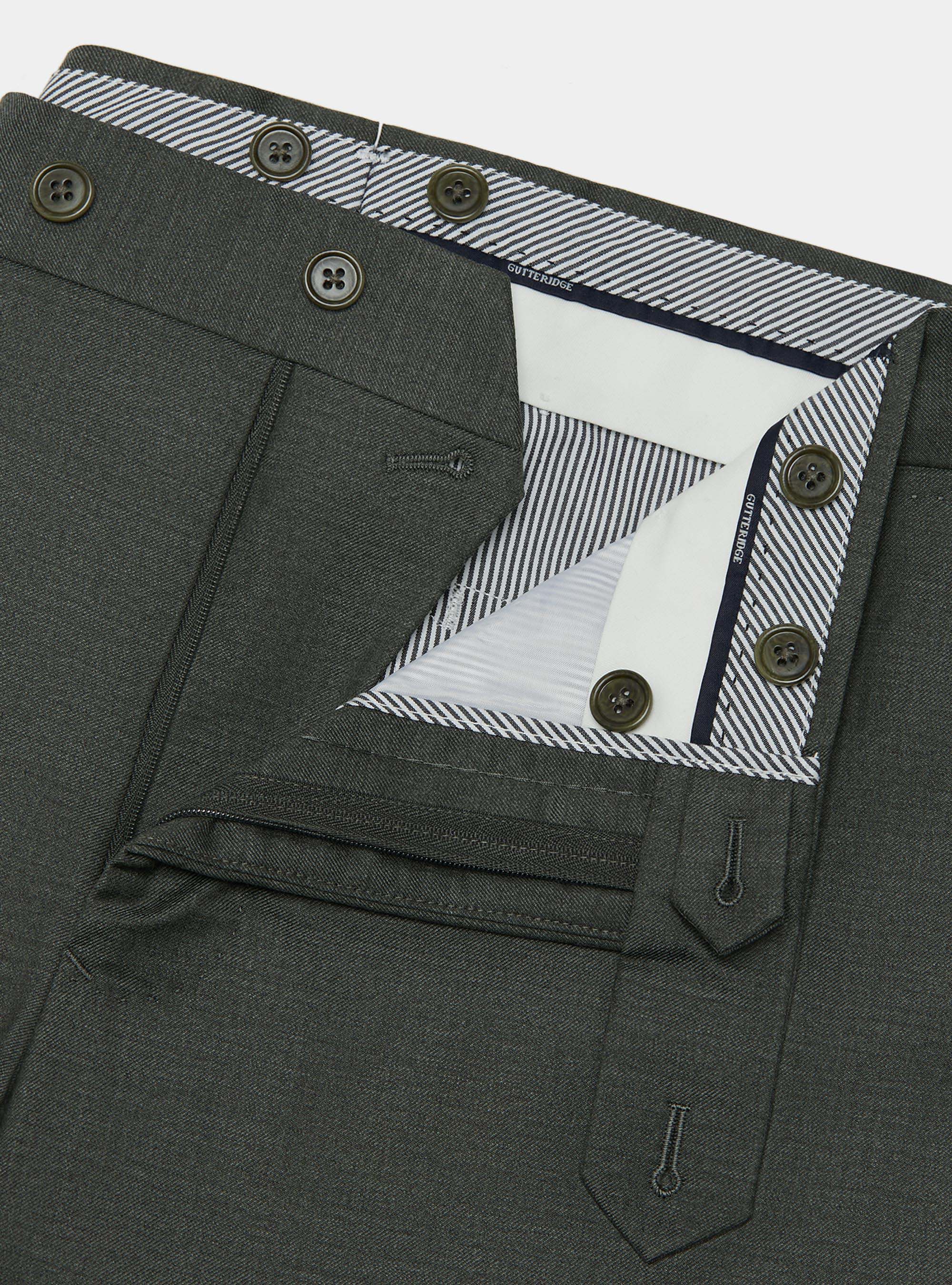 Pantaloni in pura lana superfine 110's, VERDE