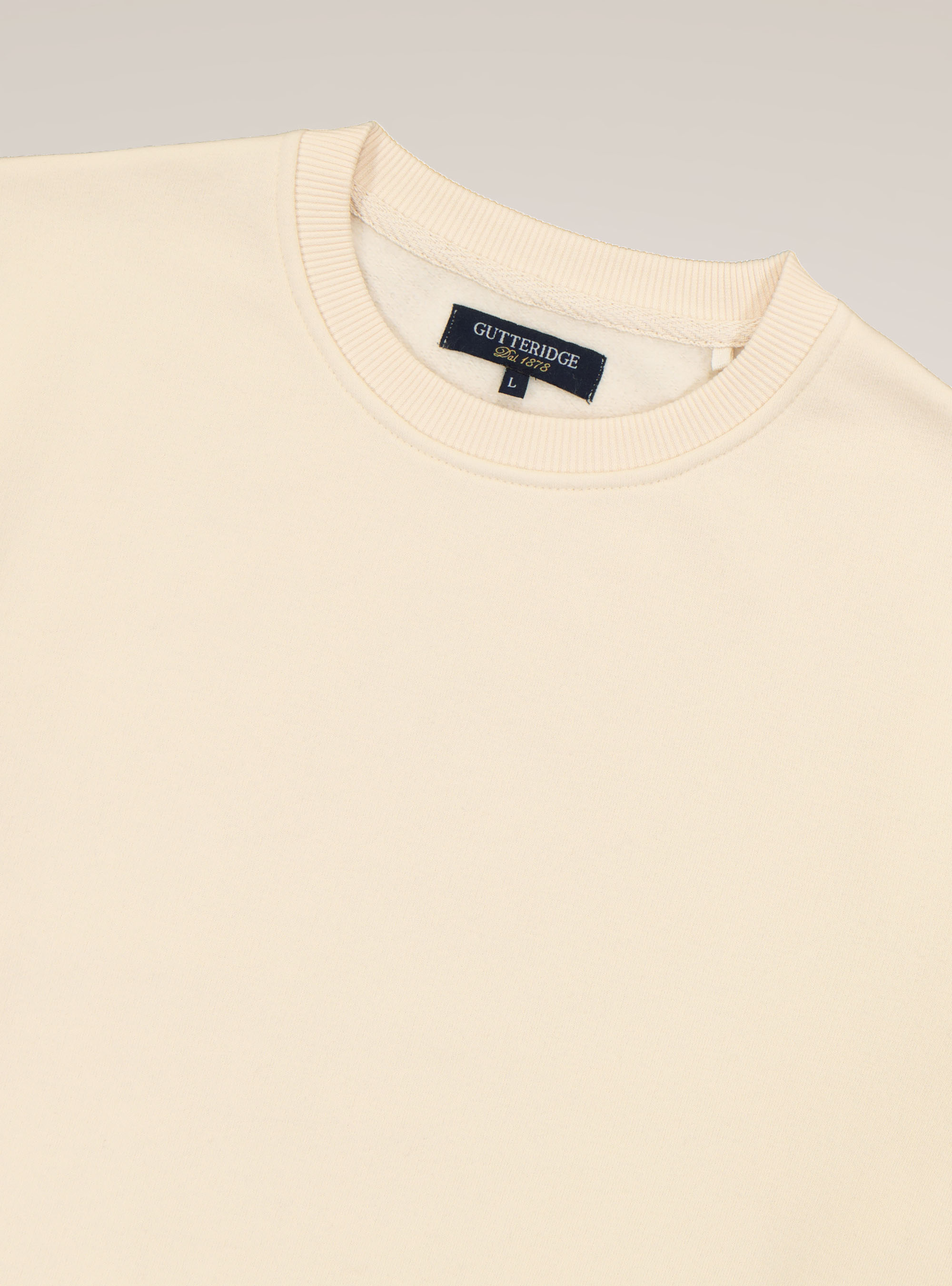 Cotton blend crew neck sweatshirt, OFF-WHITE