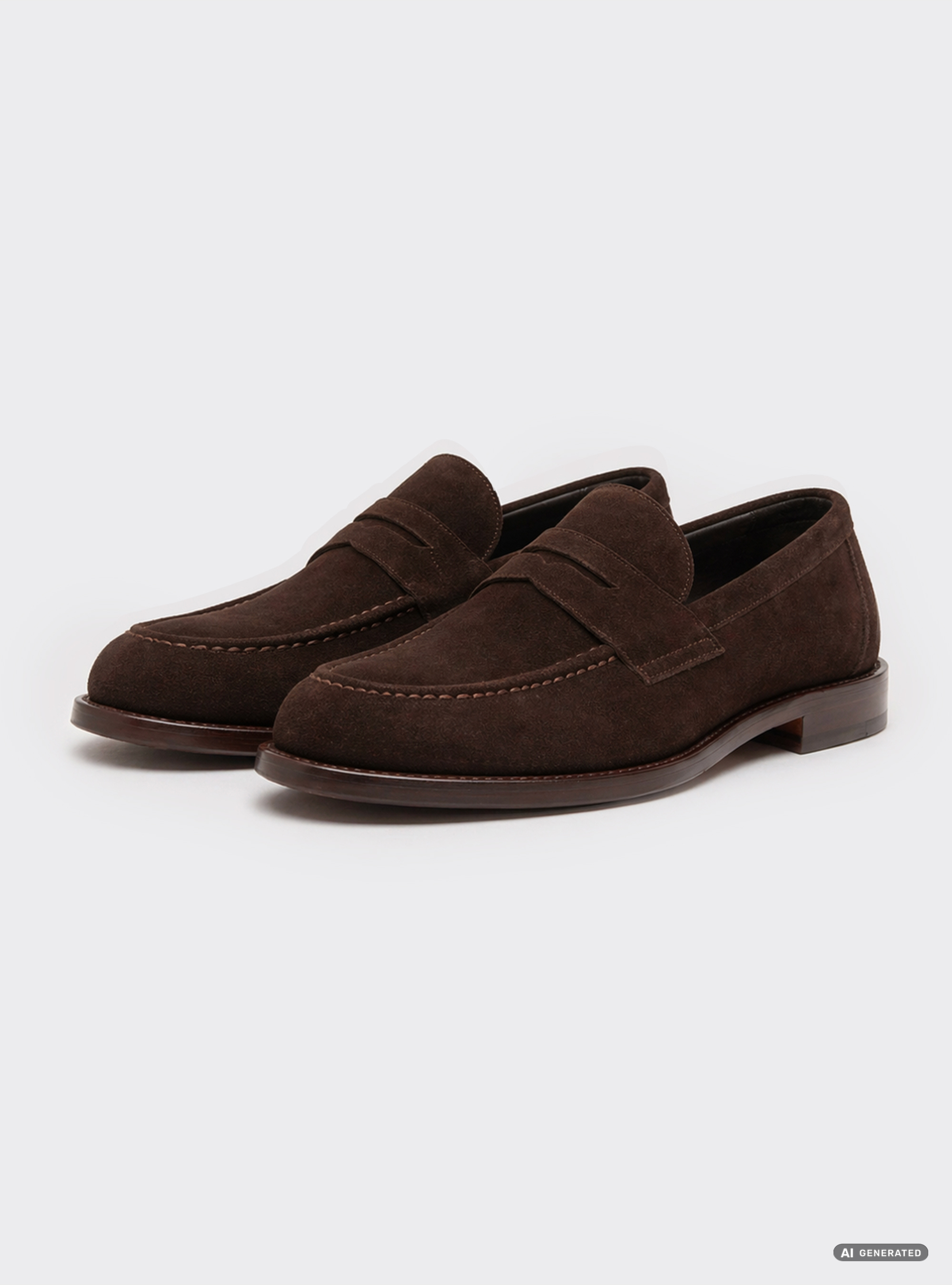 Suede loafers, BROWN