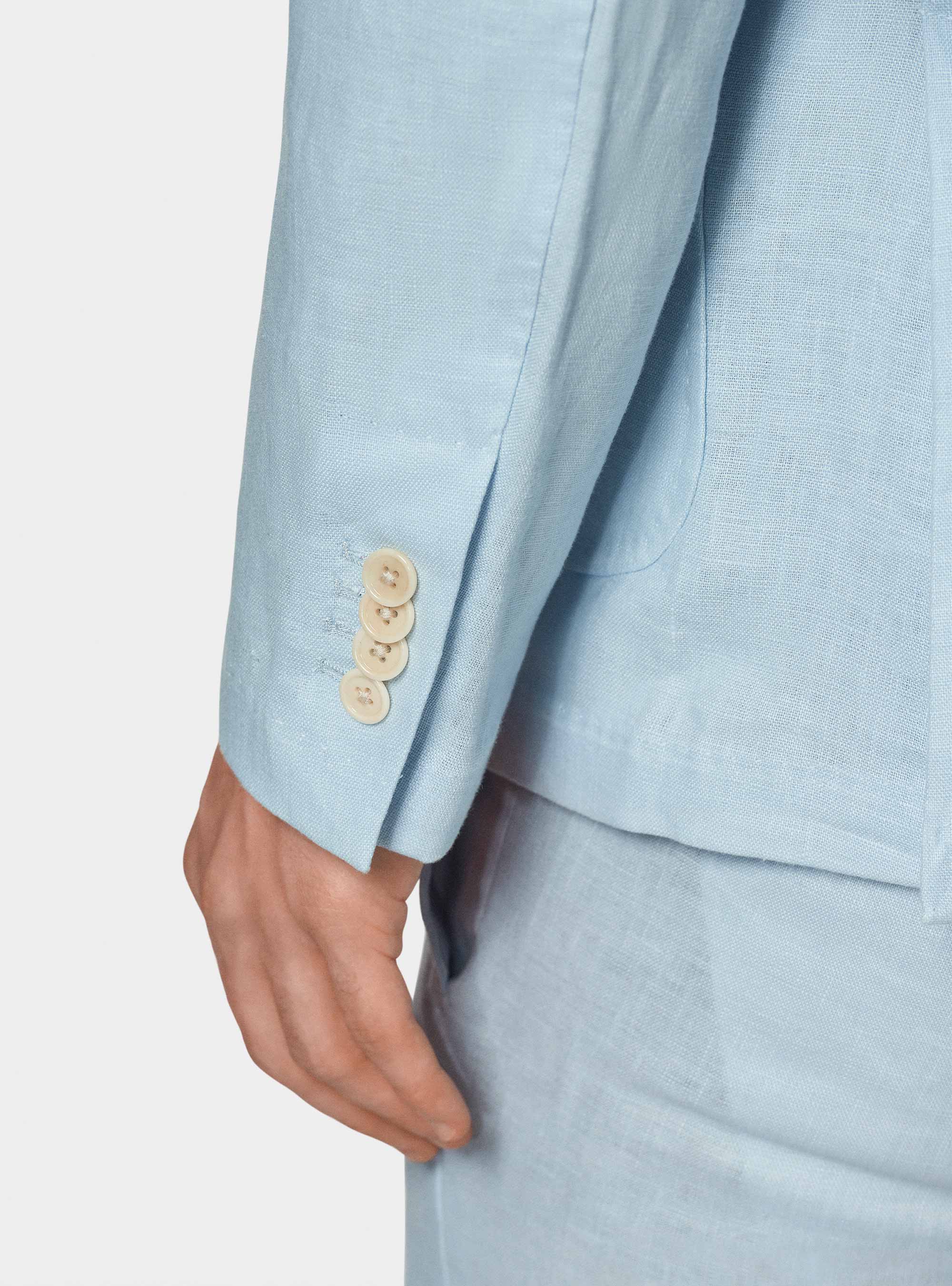 Pure linen suit blazer, LIGHT BLUE