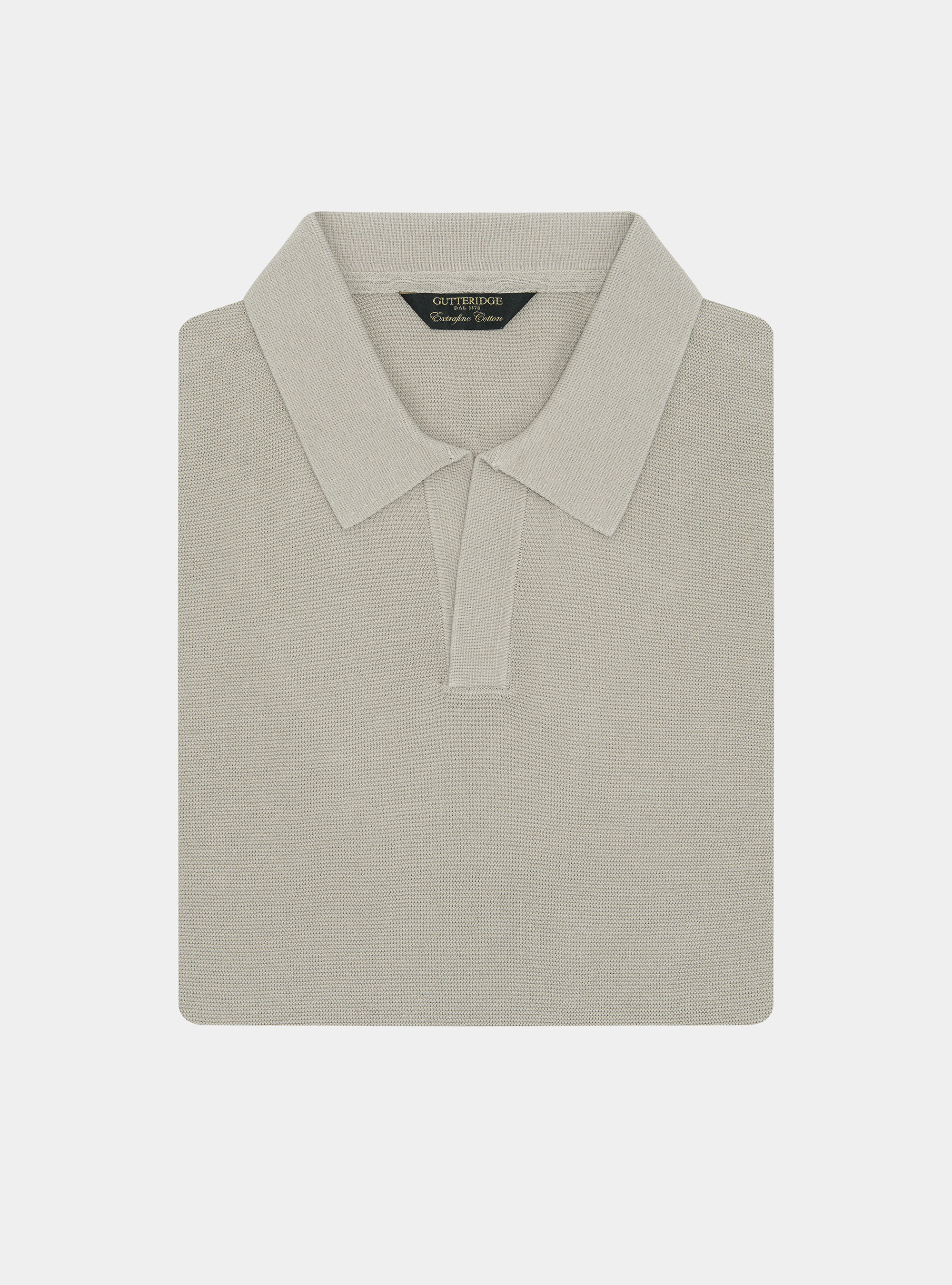 Knitted links polo shirt in extra-fine cotton, SAND