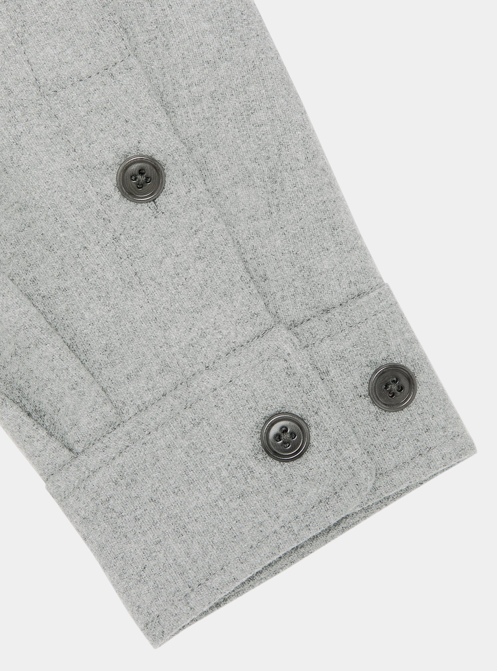 Lightweight shirt jacket in wool blend, GREY