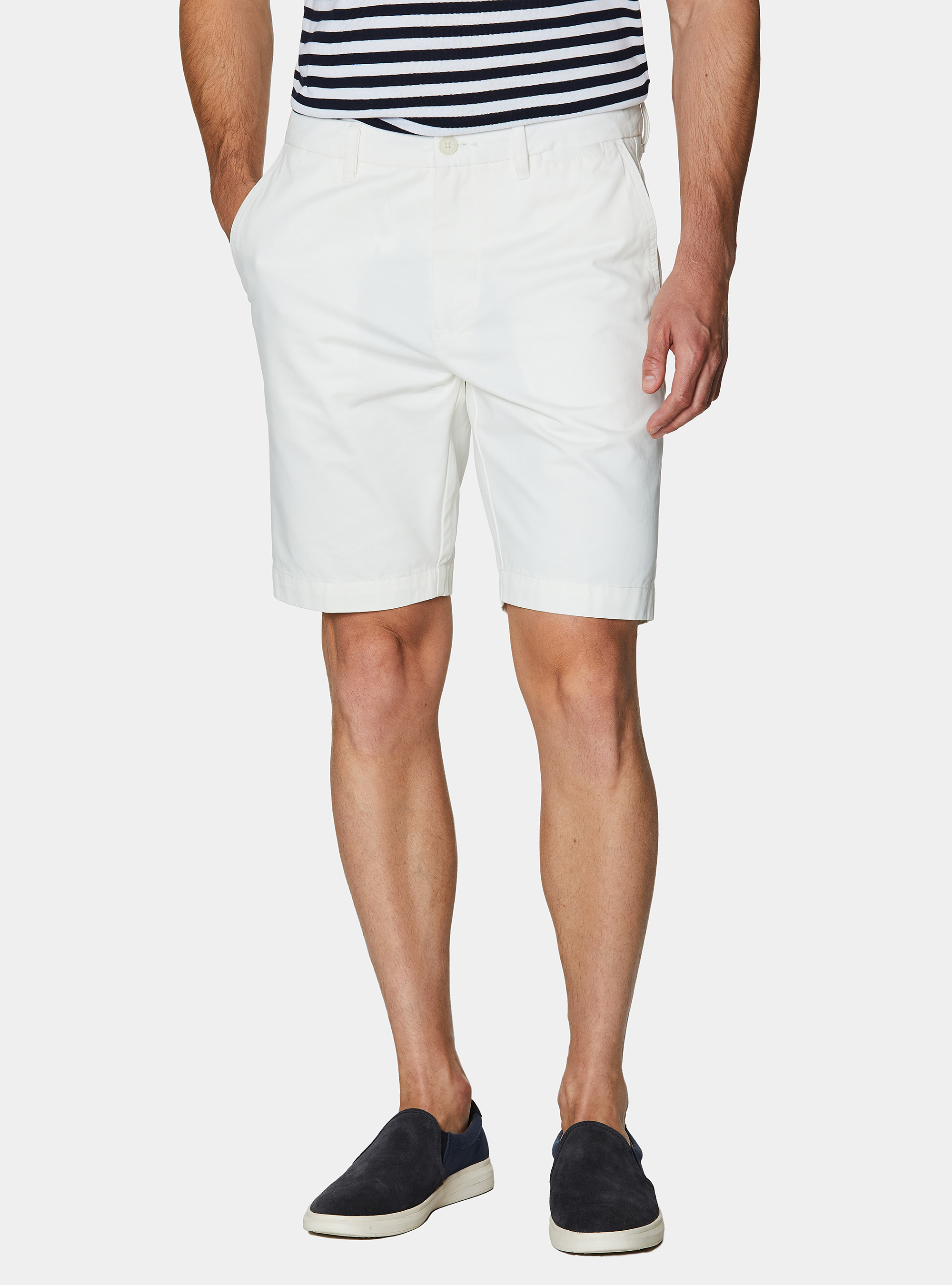 Bermuda chino in twill di cotone, BIANCO