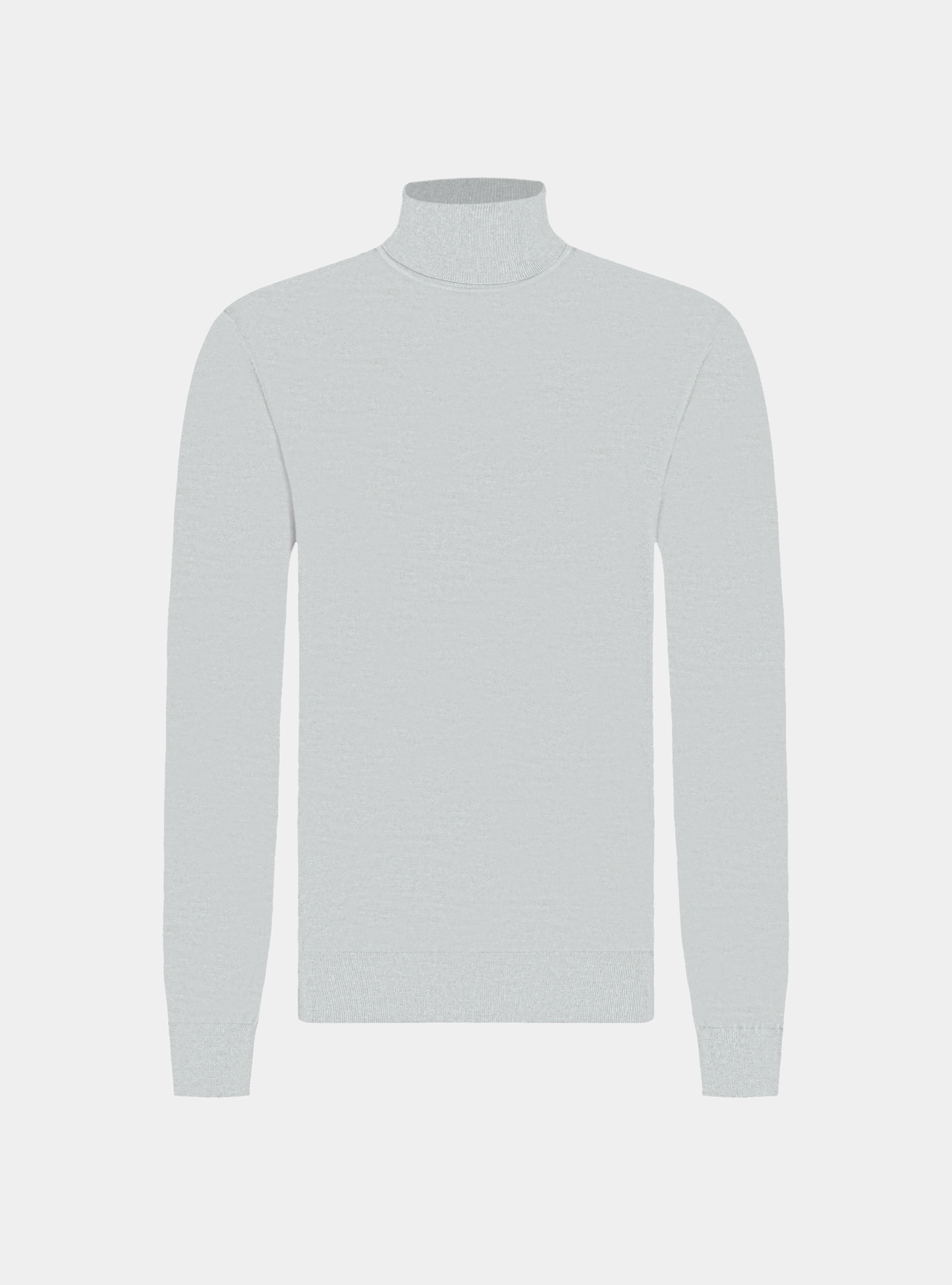 Turtleneck in pure extra-fine merino wool, GRIGIO CHIARO 0256C