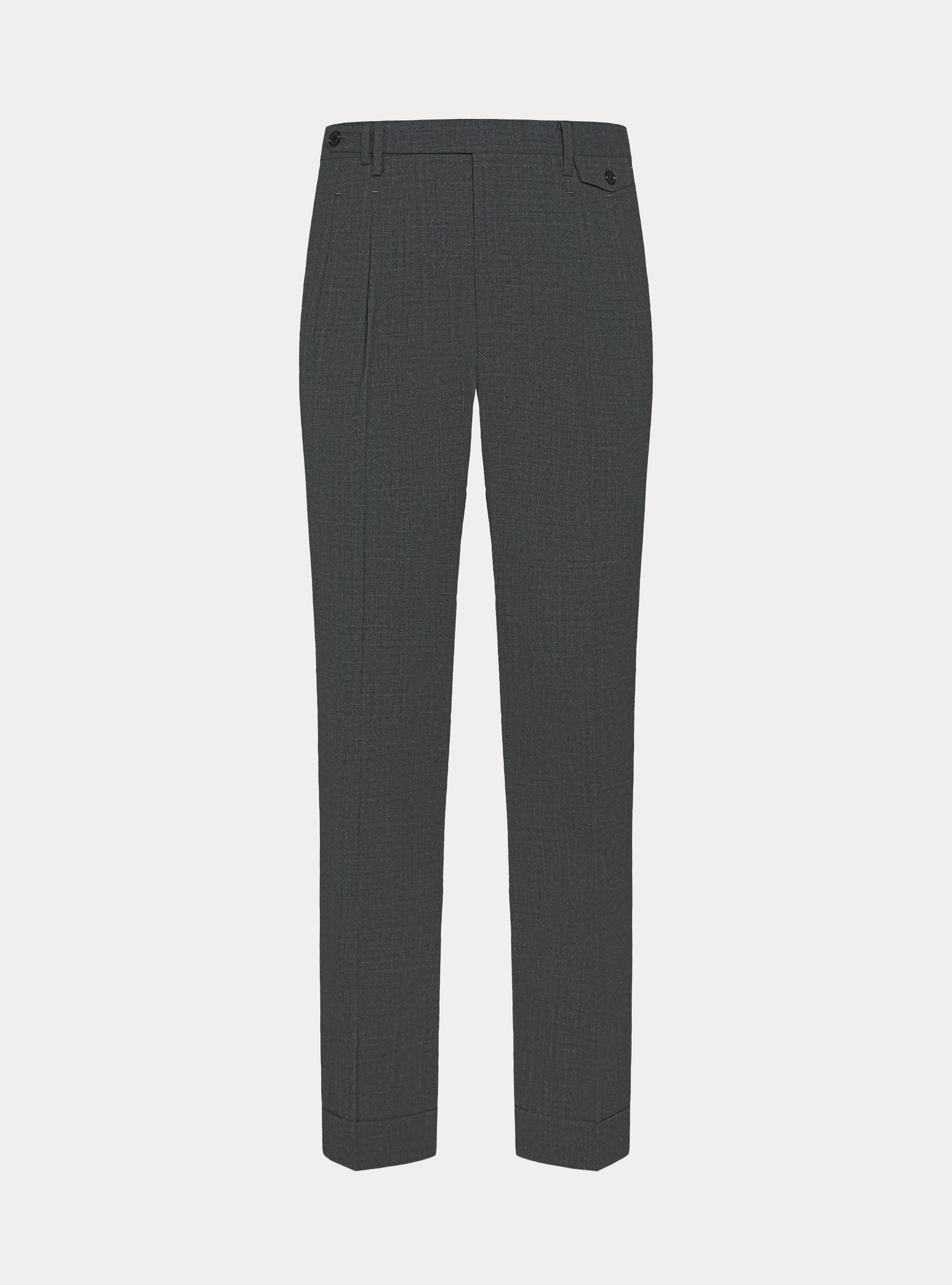 Vitale Barberis Canonico pure wool double pleat trousers, ASFALTO 0112C