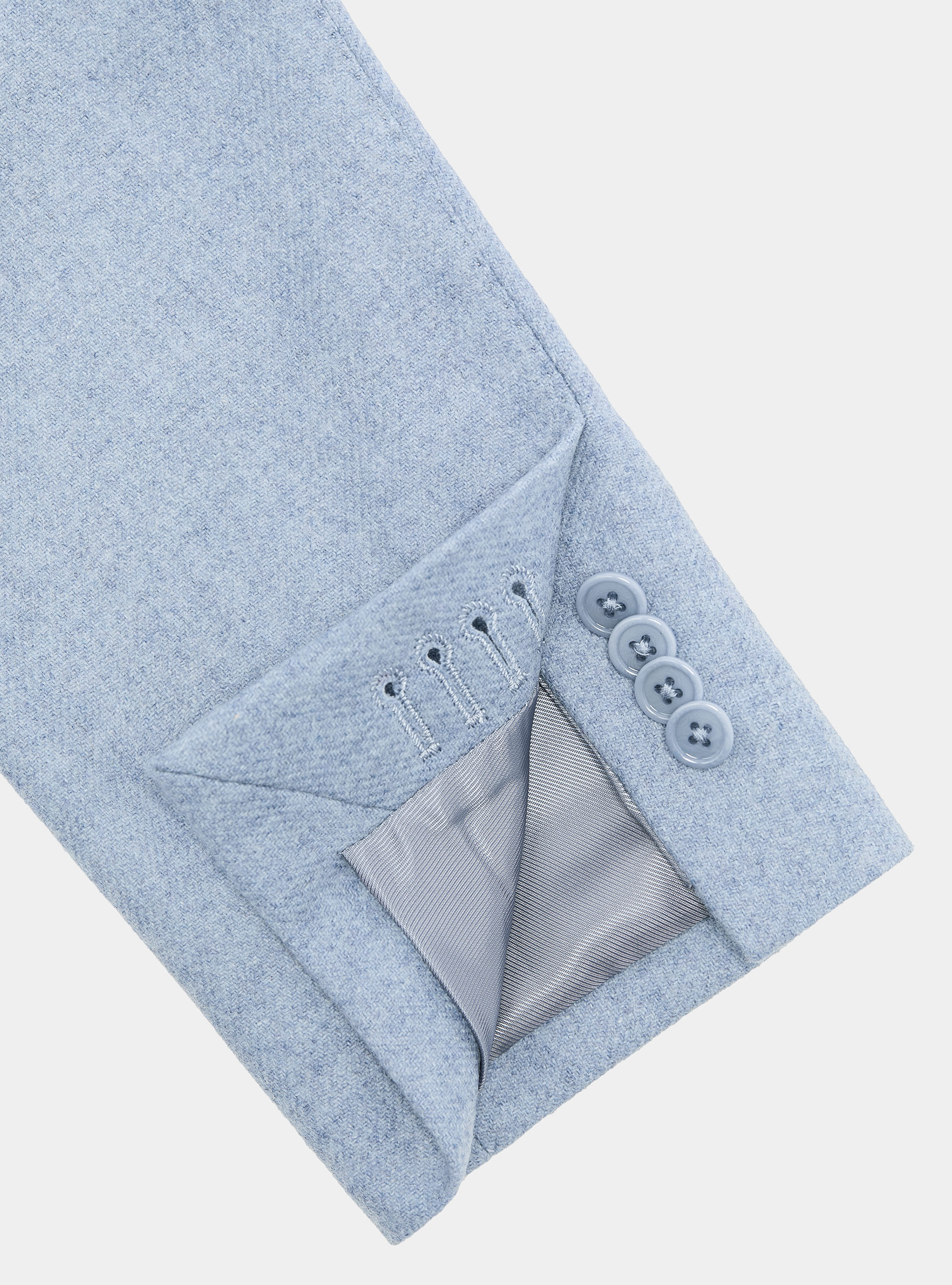 Wool-blend flannel blazer, LIGHT BLUE