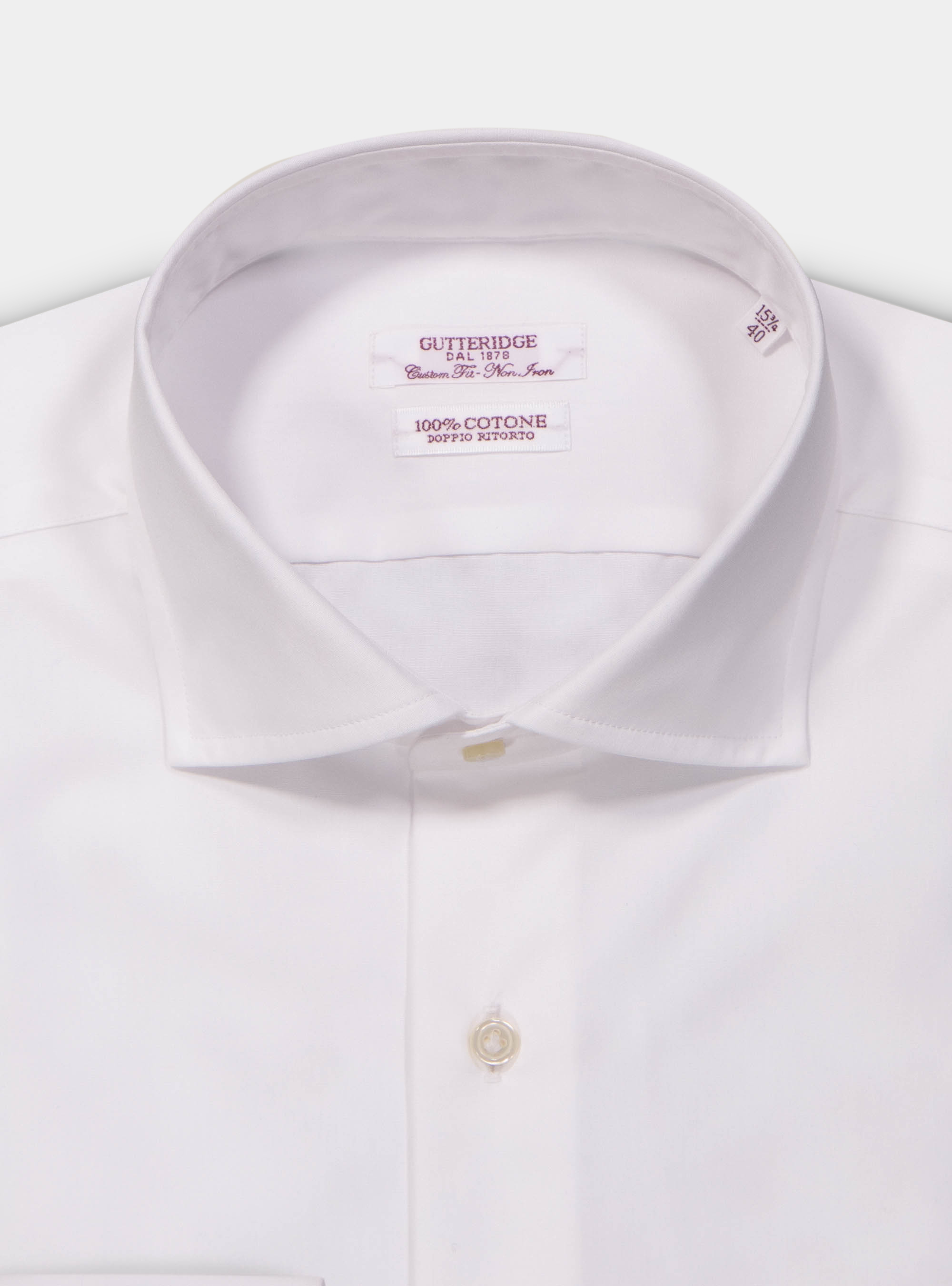 Camisa cl&aacute;sica comfort fit de algod&oacute;n sin planchar fil a fil, BLANCO