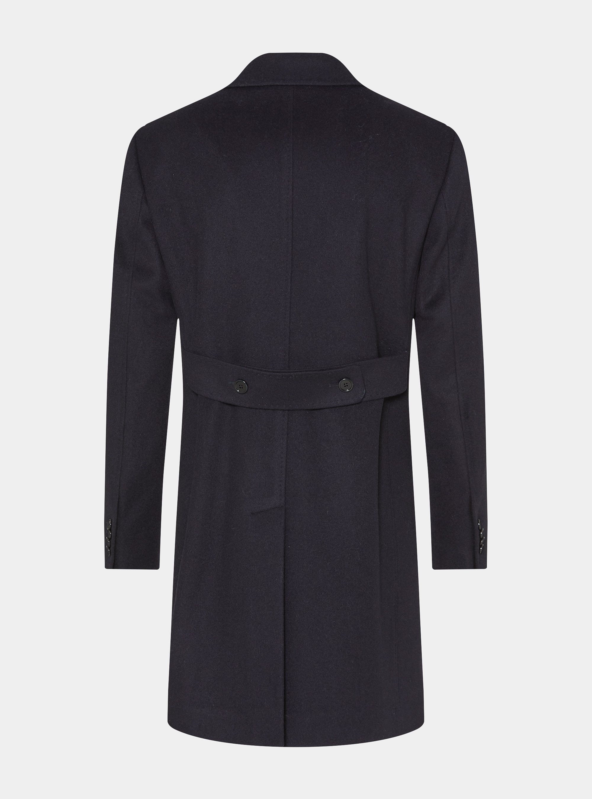 Wool and cashmere double-breasted coat, NAVY BLUE