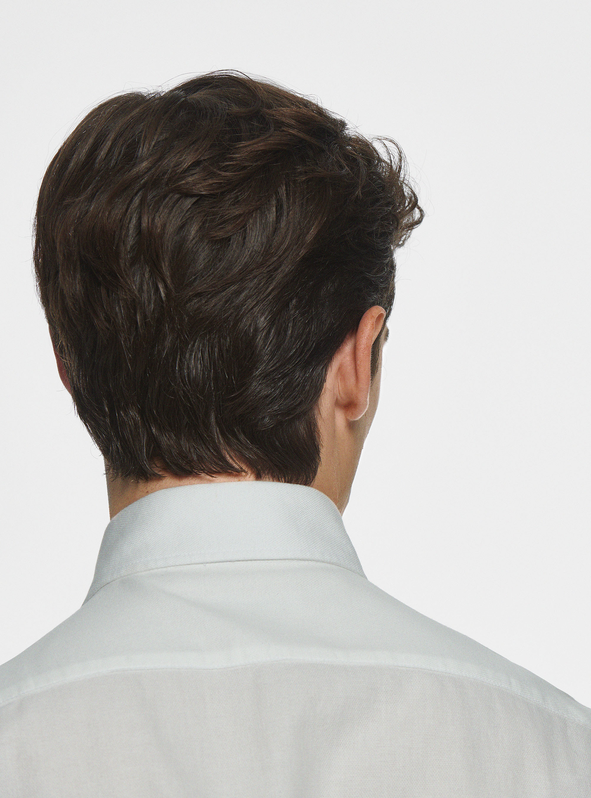 Camicia in cotone garzato, BIANCO