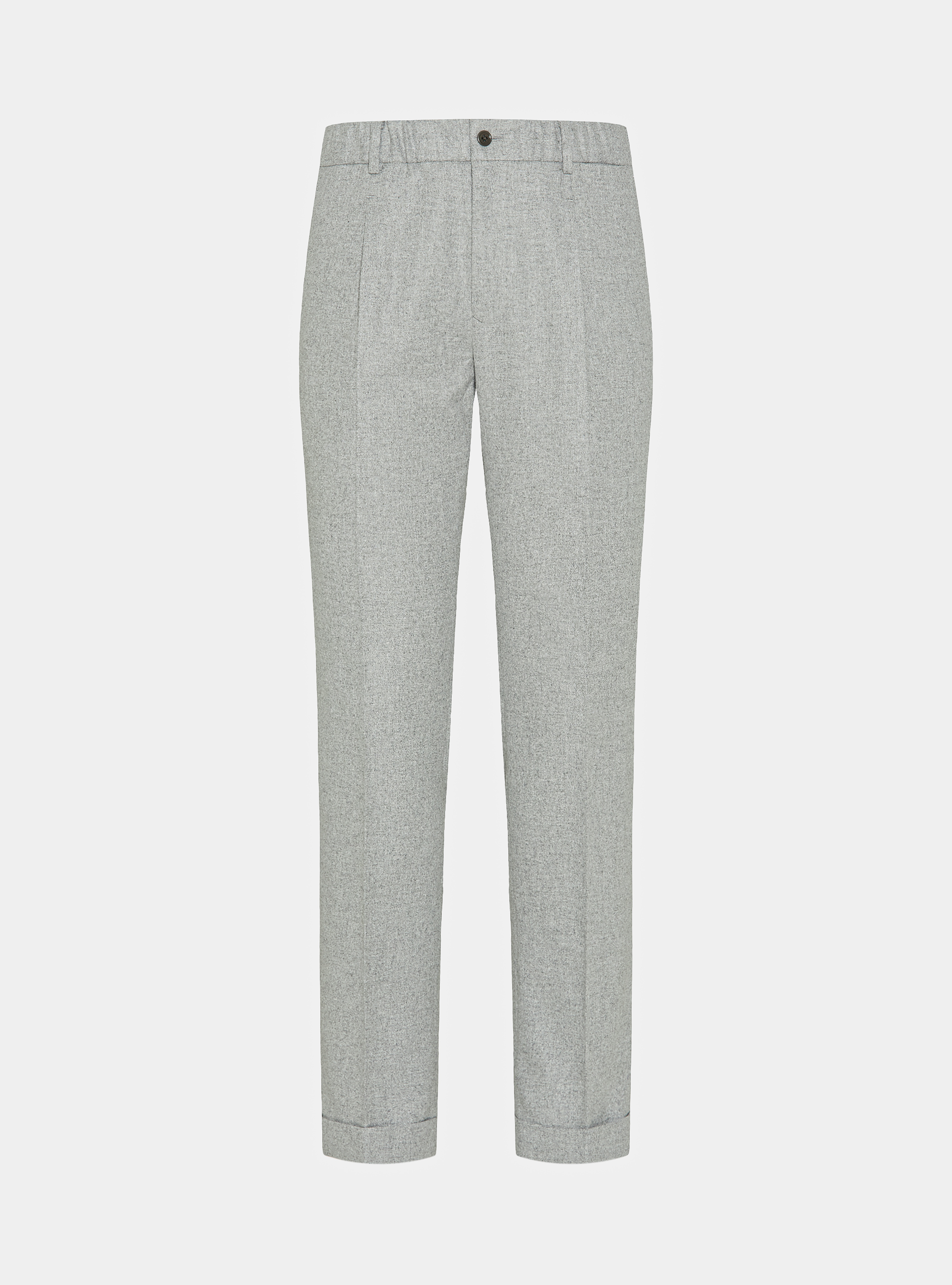 Lightweight wool-blend pleat and drawstring trousers, GREY
