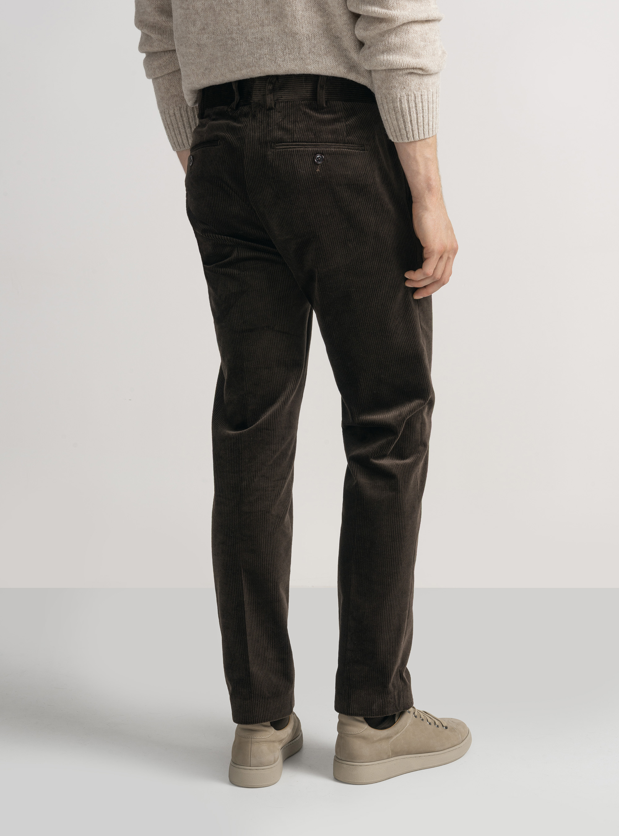 Pantal&oacute;n de terciopelo el&aacute;stico Duca Visconti di Modrone, MARRON
