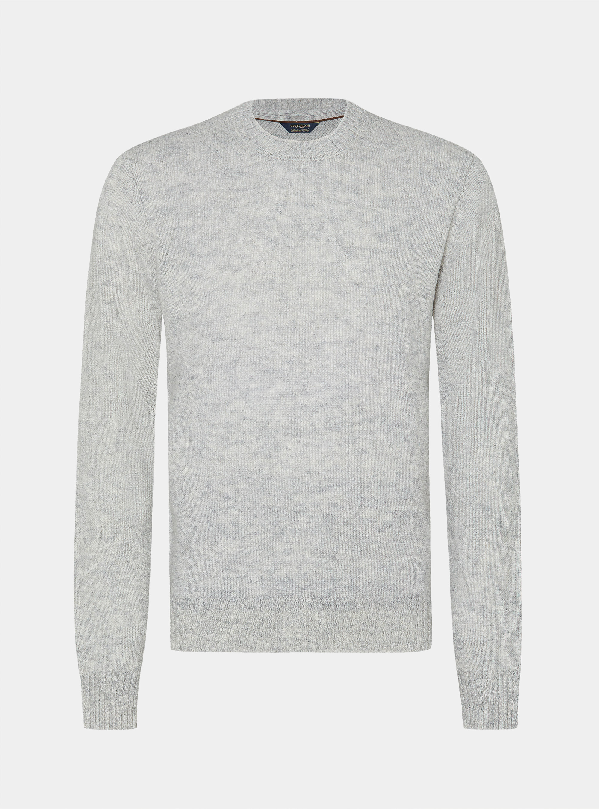 Shetland wool crew-neck sweater, GRIGIO MELANGE 0151C