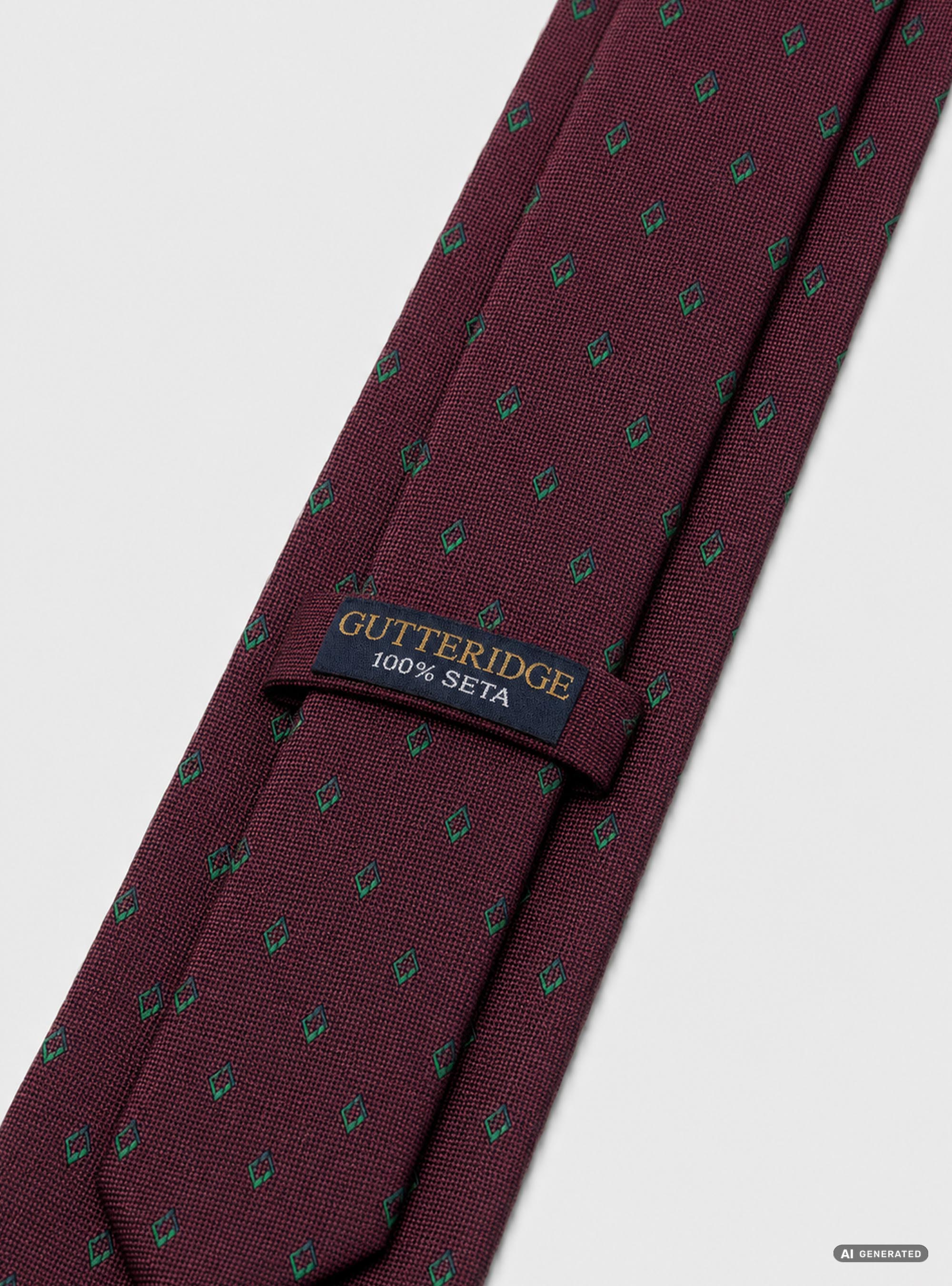 Corbata de seda jacquard con microestampado de rombos, BURDEOS