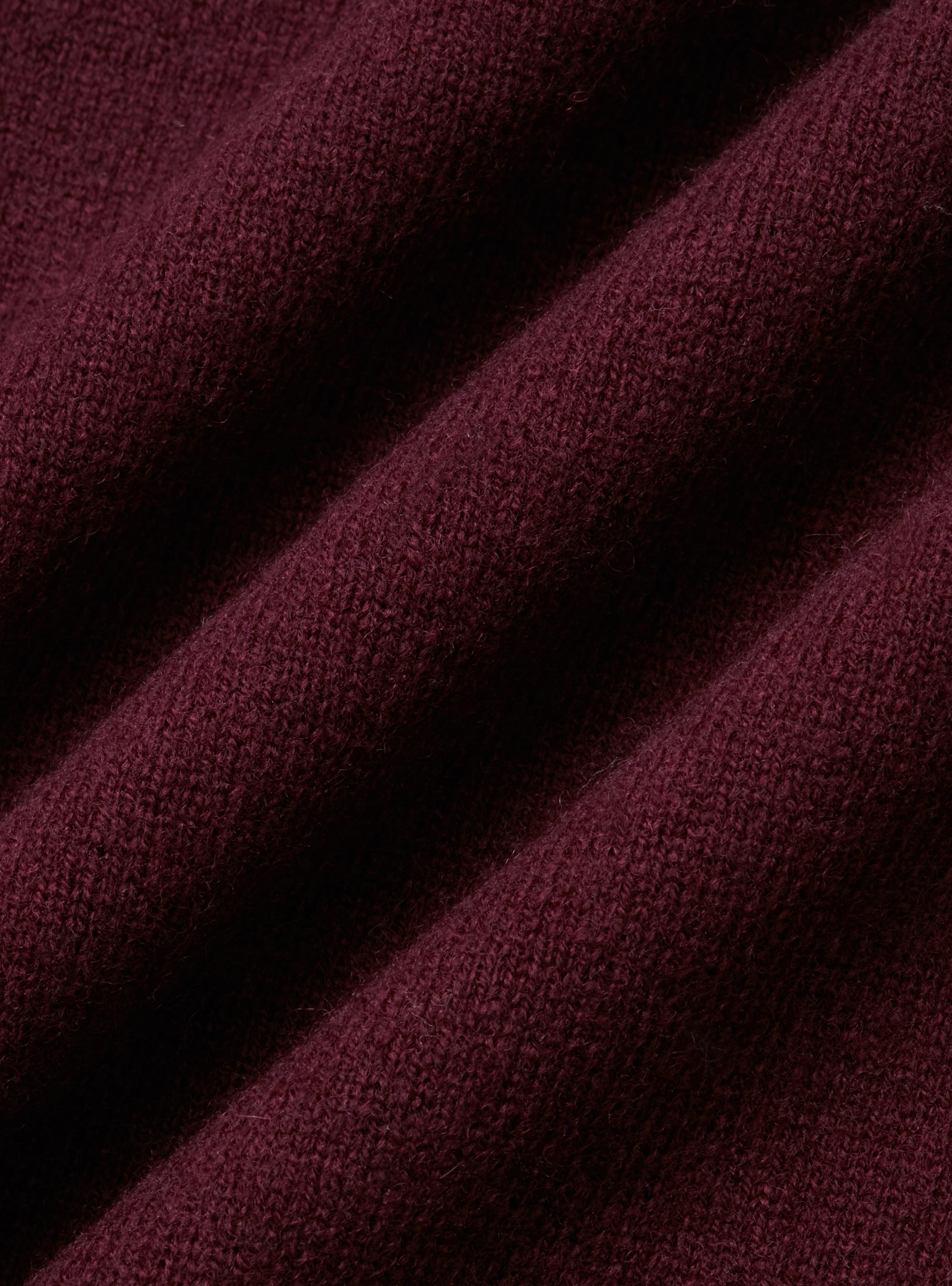Maglia scollo a V in lana merino, BORDEAUX