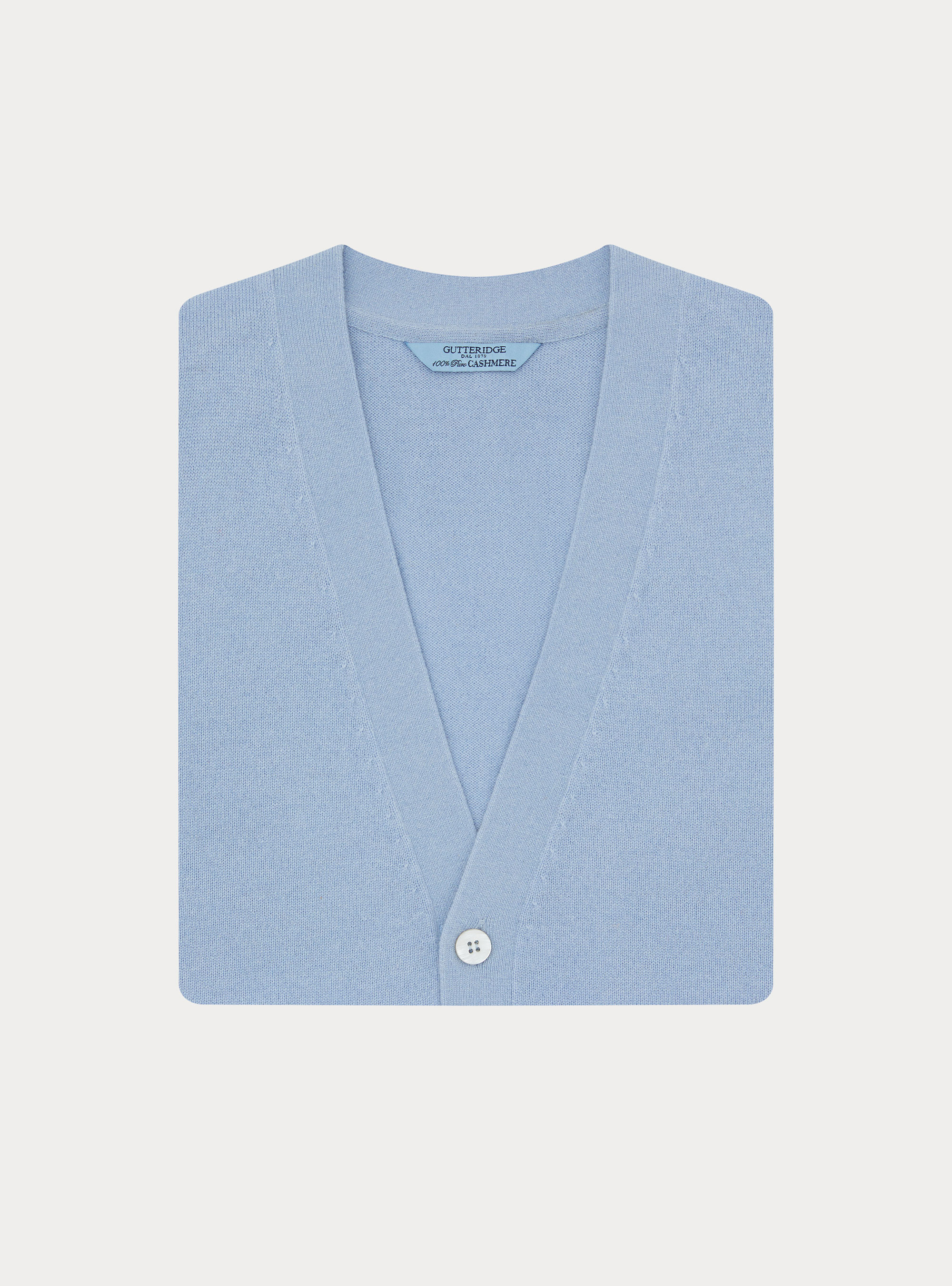 Chaleco de puro cashmere con botones, 0266C AZZURRO
