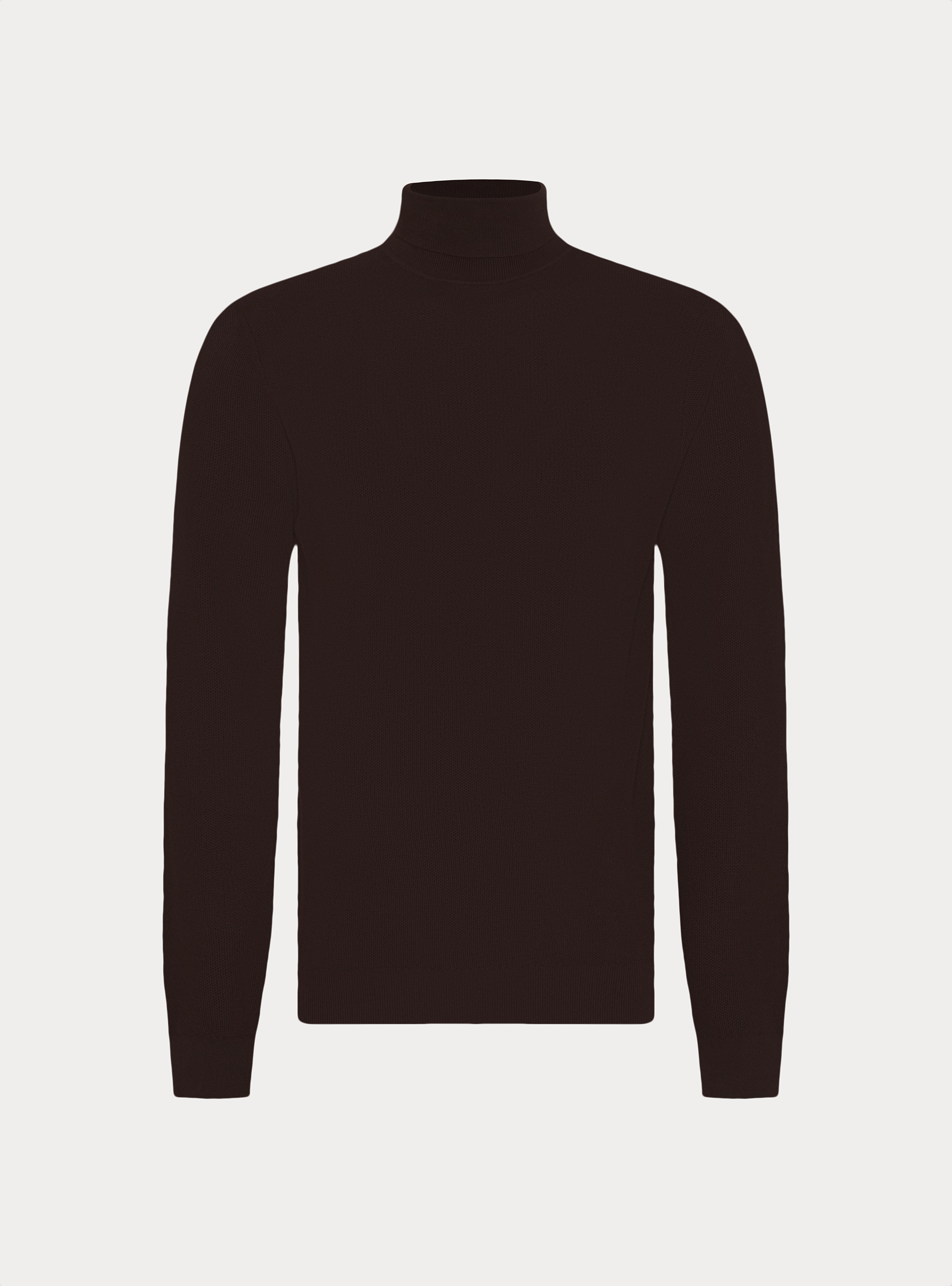 Waffelstrick-Rollkragenpullover, MARRONE 0507C