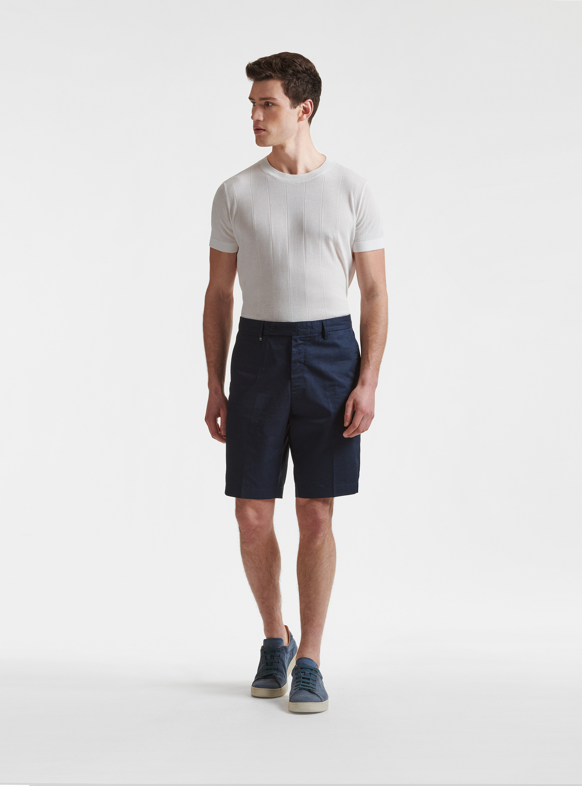 Bermuda en serg&eacute; l&eacute;ger, BLEU MARINE