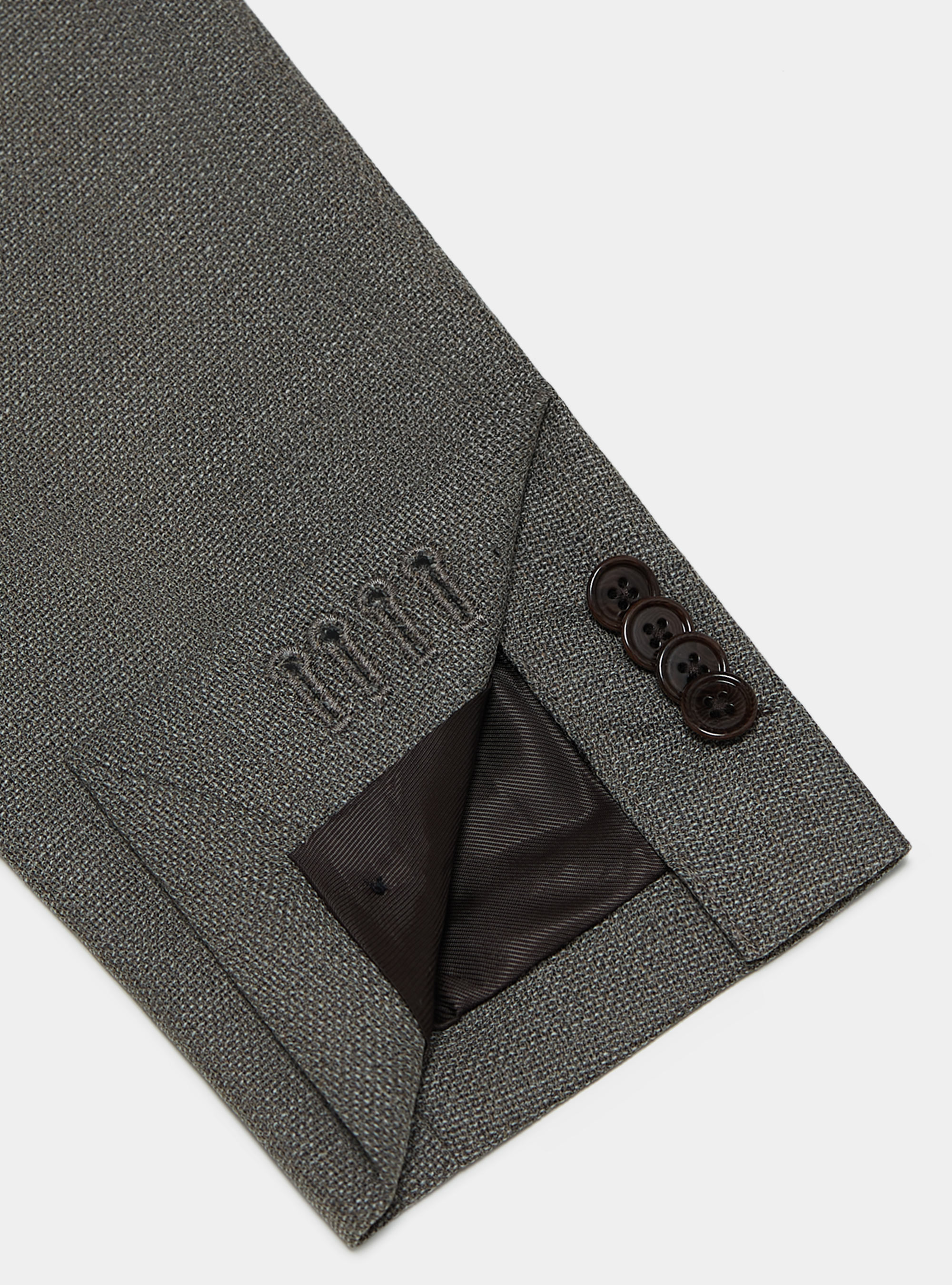 Giacca in lana micro texture, FANGO