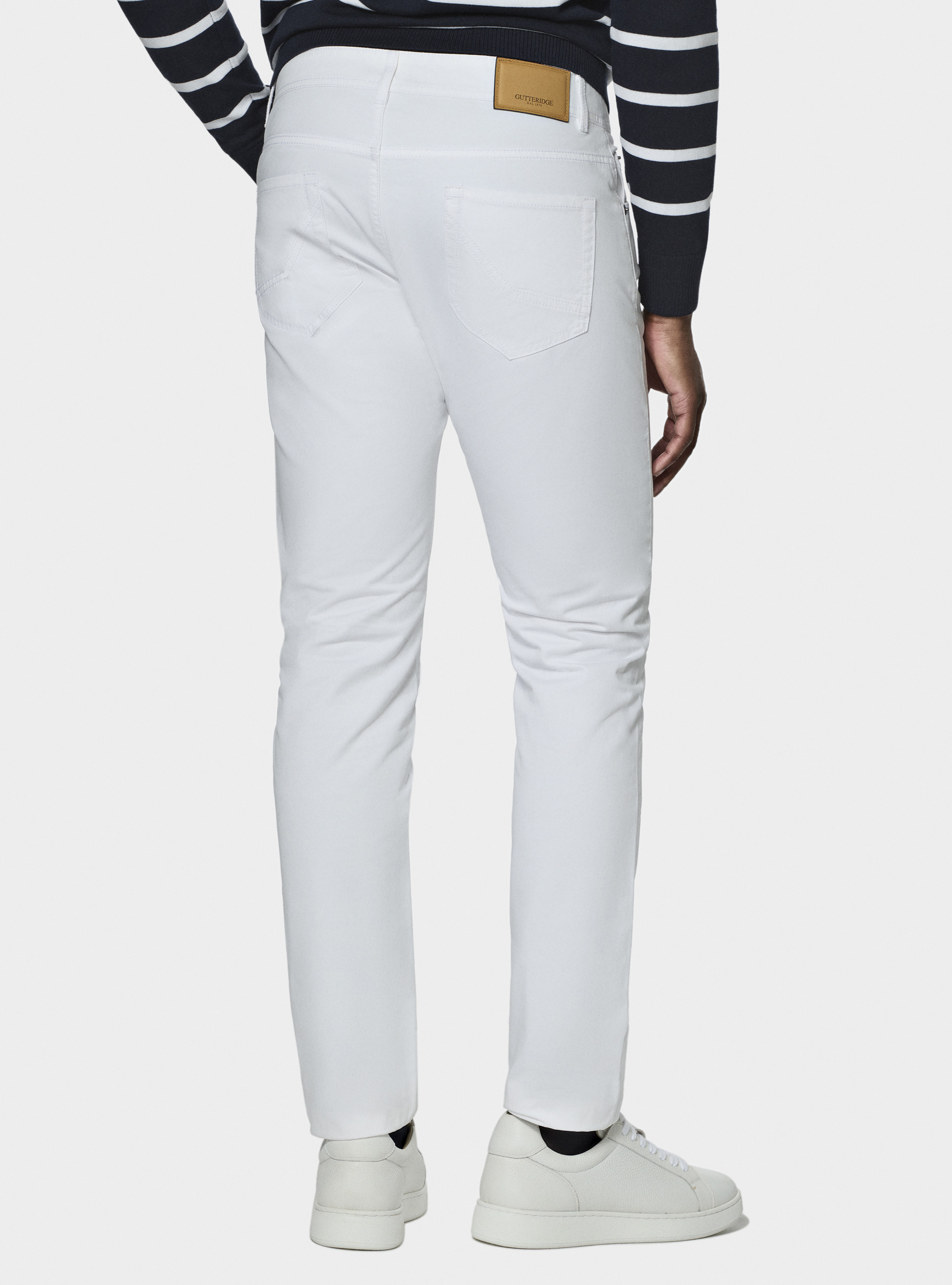 5-Pocket-Hose aus Baumwollk&ouml;per, BIANCO 0099C
