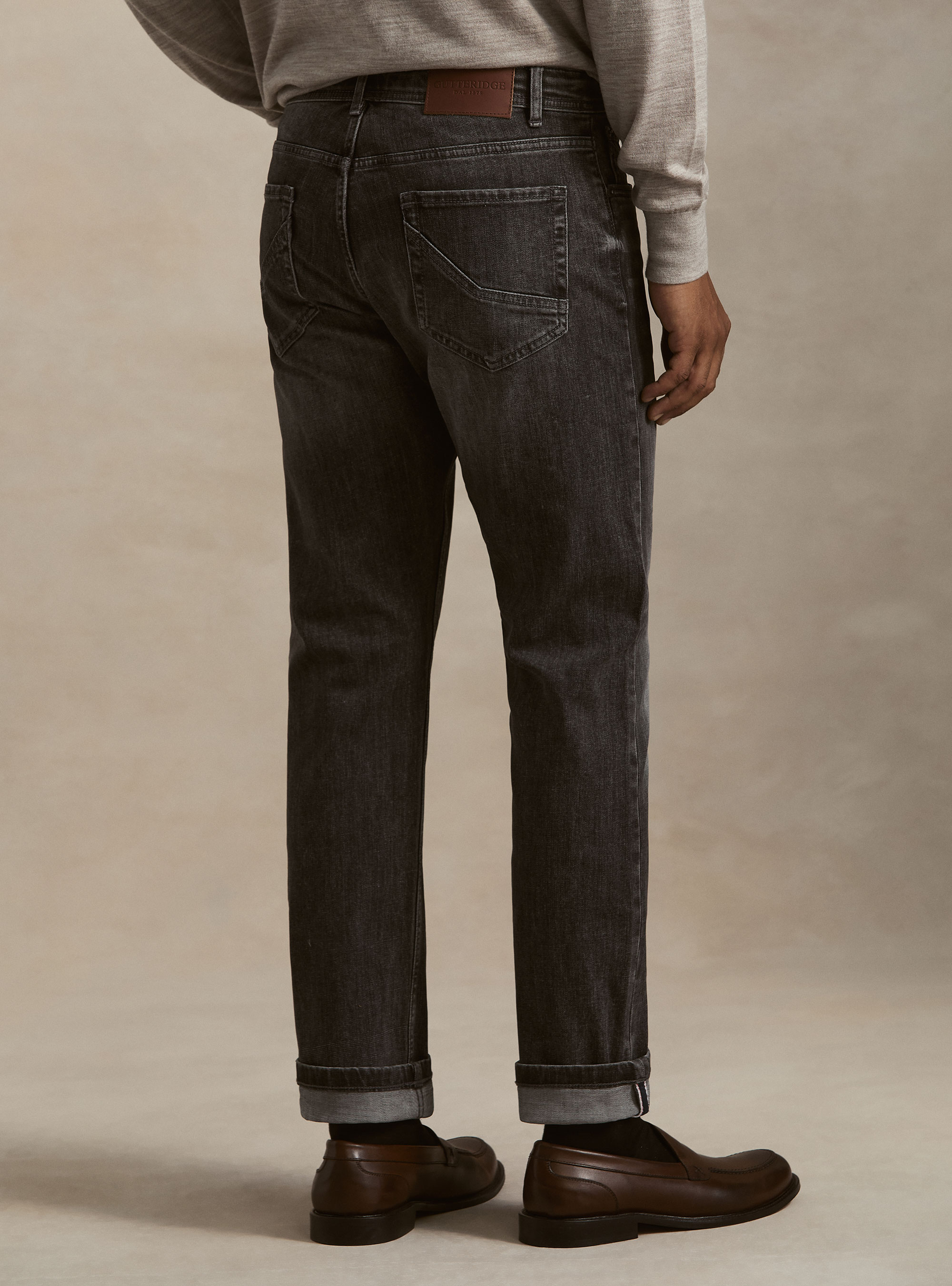Stretch-Baumwoll-Denim, NERO 0100C