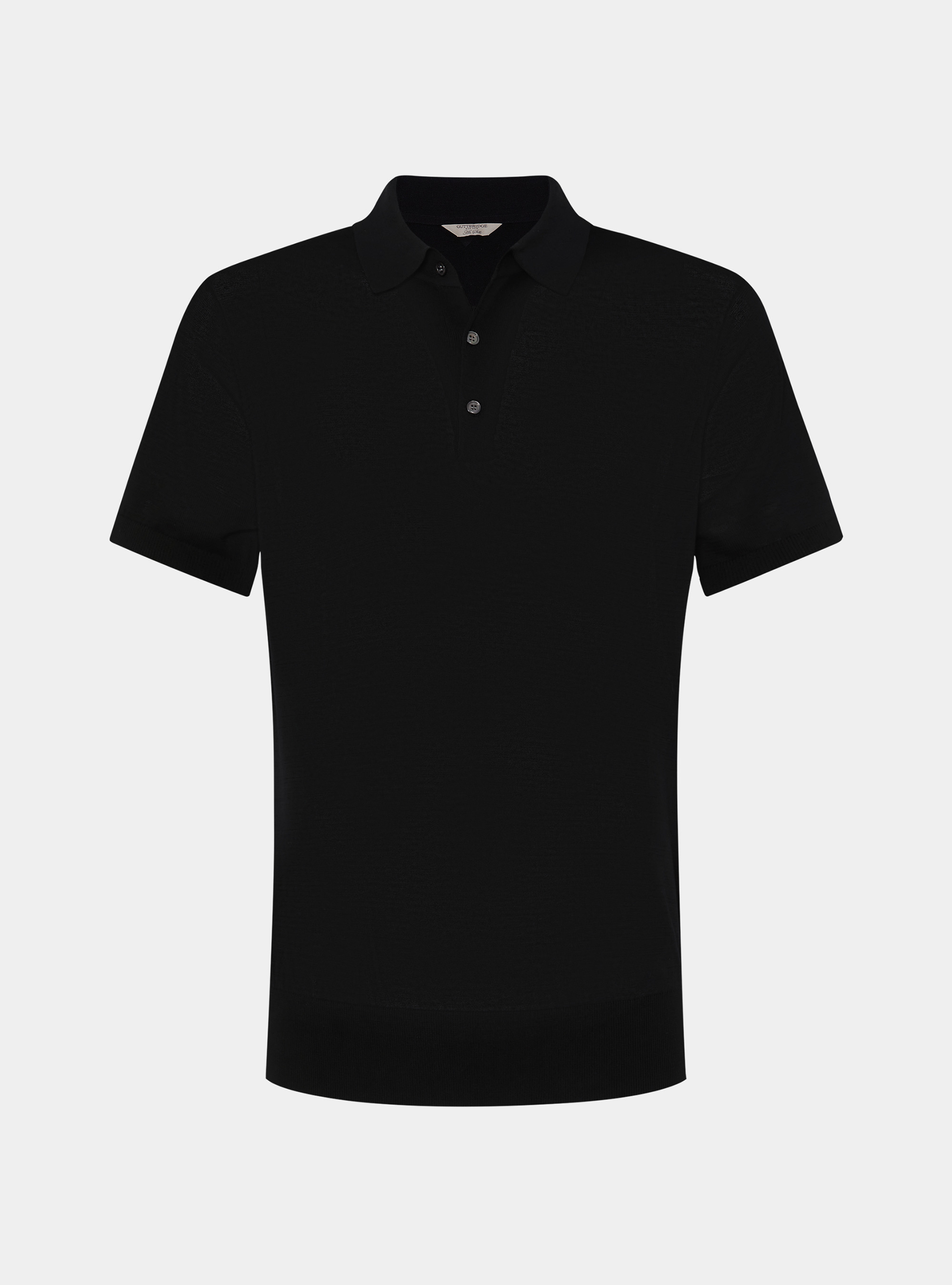 Polo de algod&oacute;n y seda, NEGRO