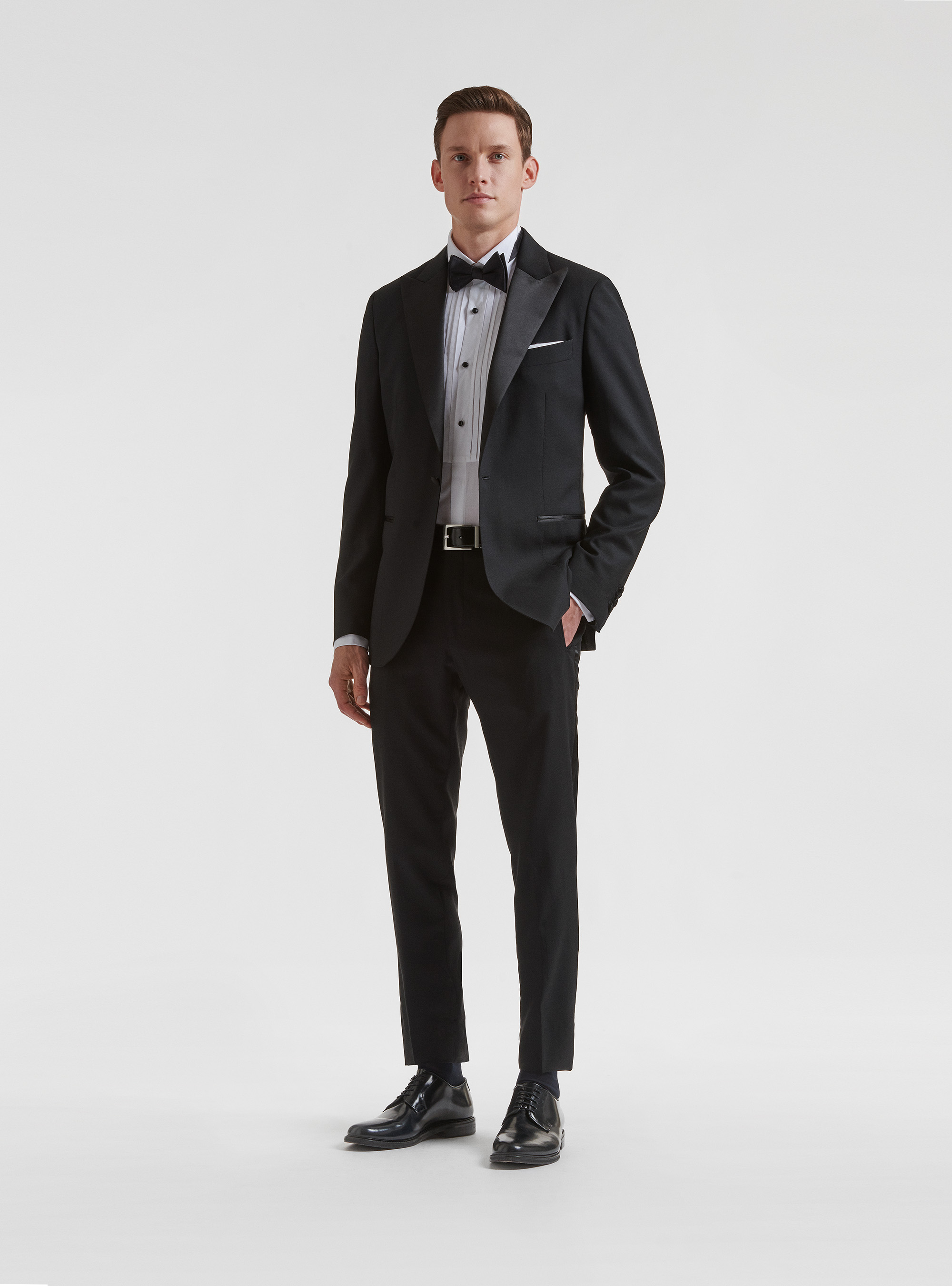 Pure wool tuxedo blazer Vitale Barberis Canonico, BLACK