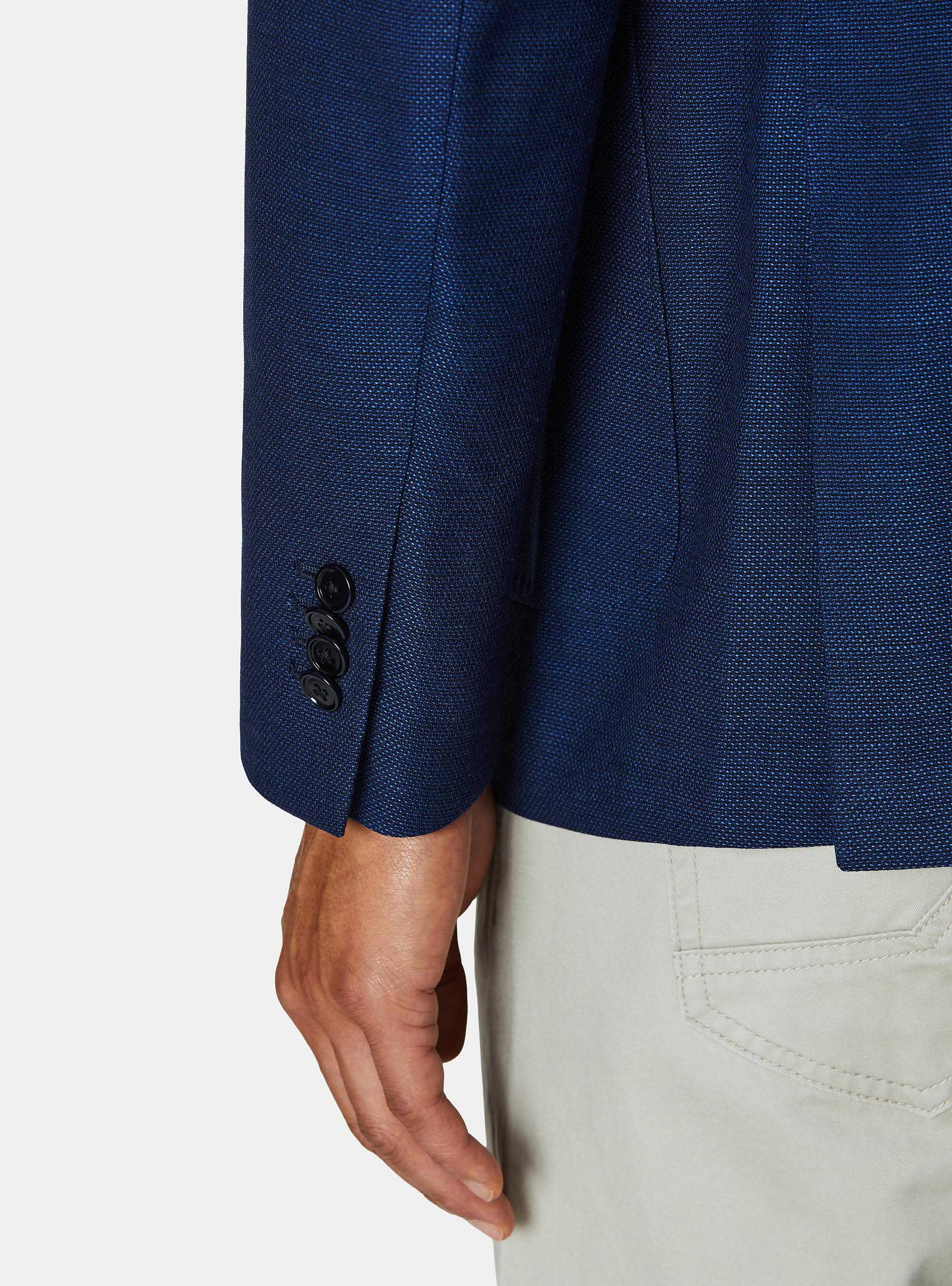 Pure wool hopsack blazer, BLUE