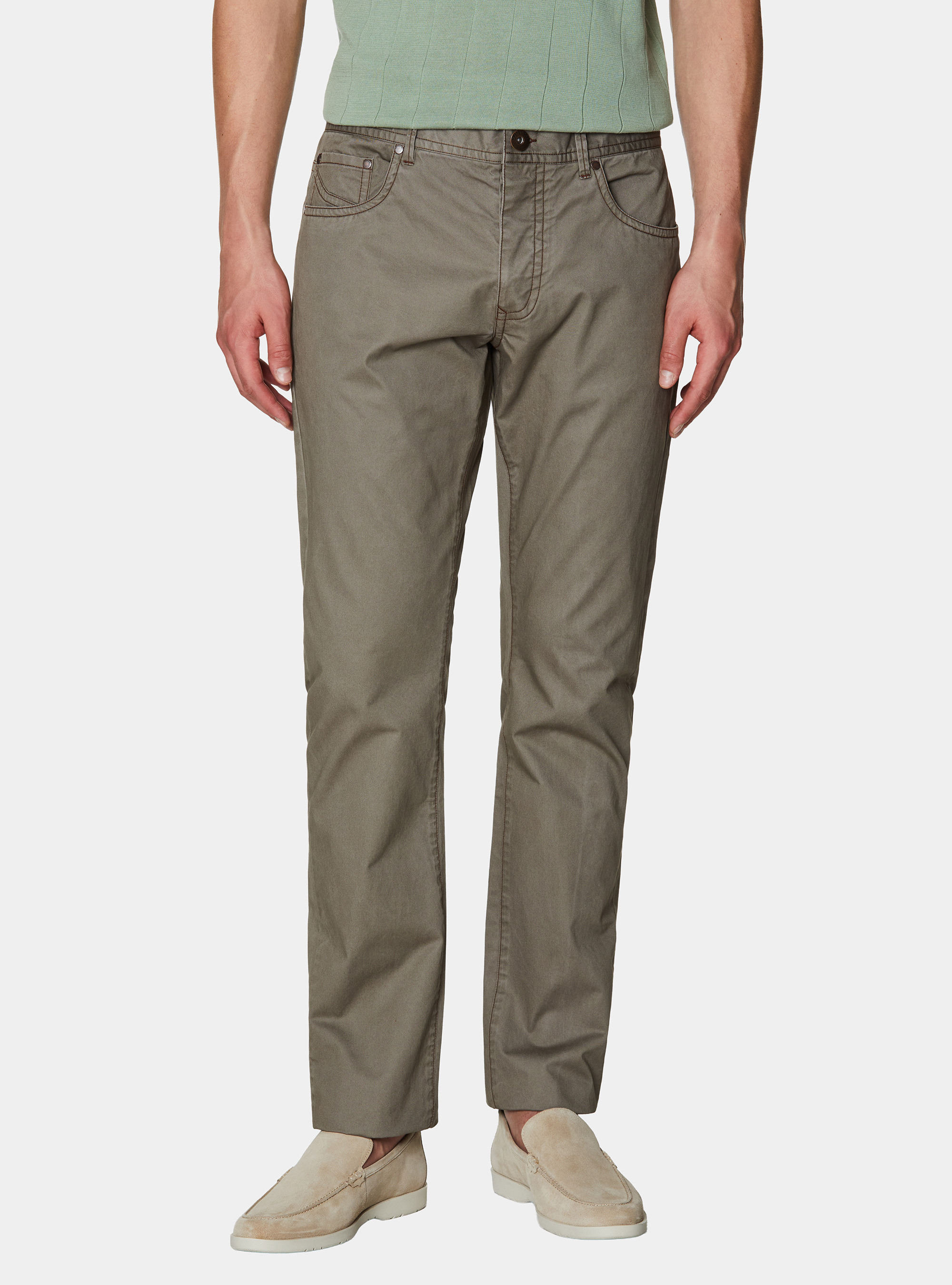 Pantalon slim fit en coton, TORTORA 0542C