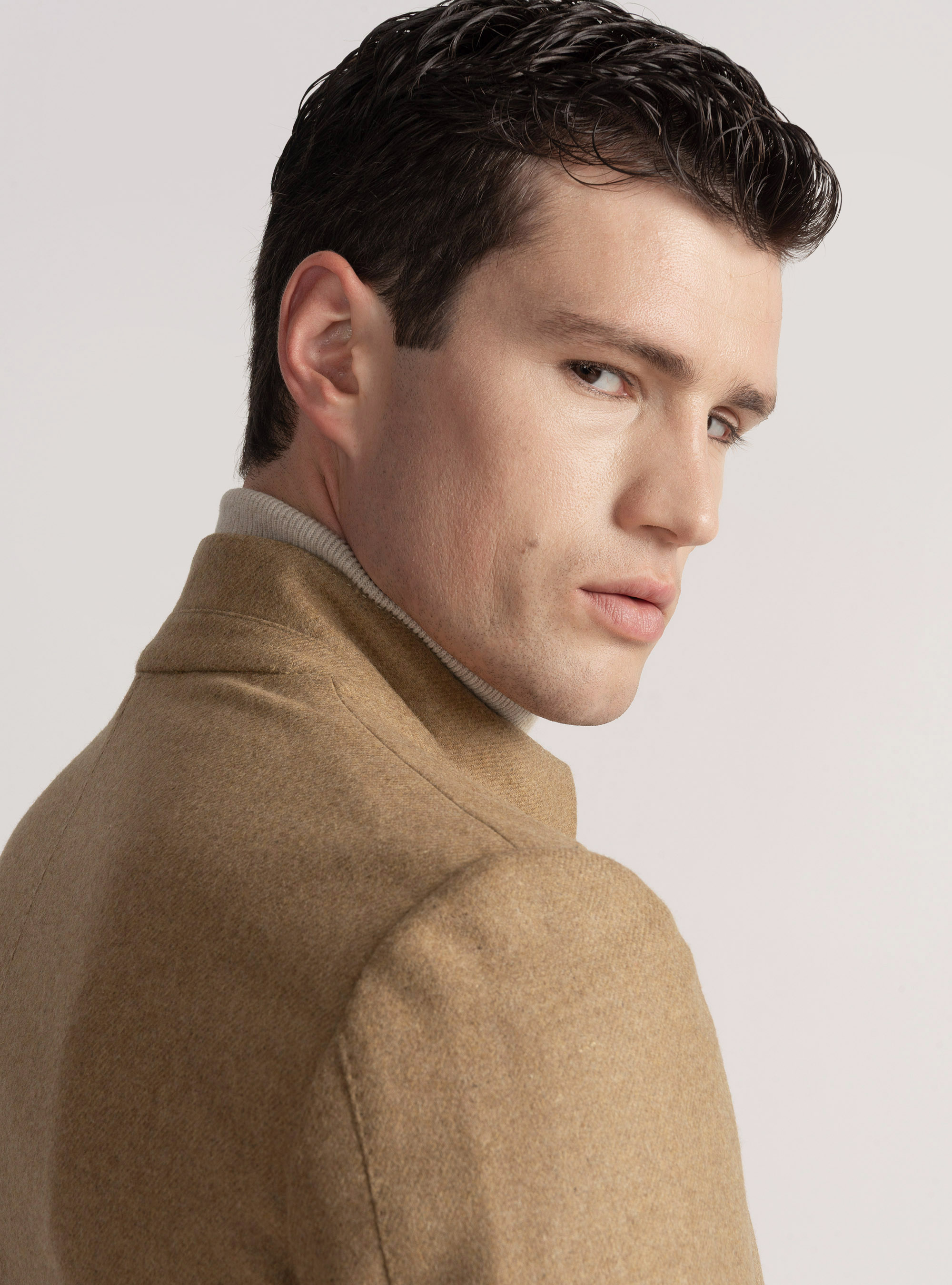 Korean wool flannel blazer, CAMMELLO 0570C