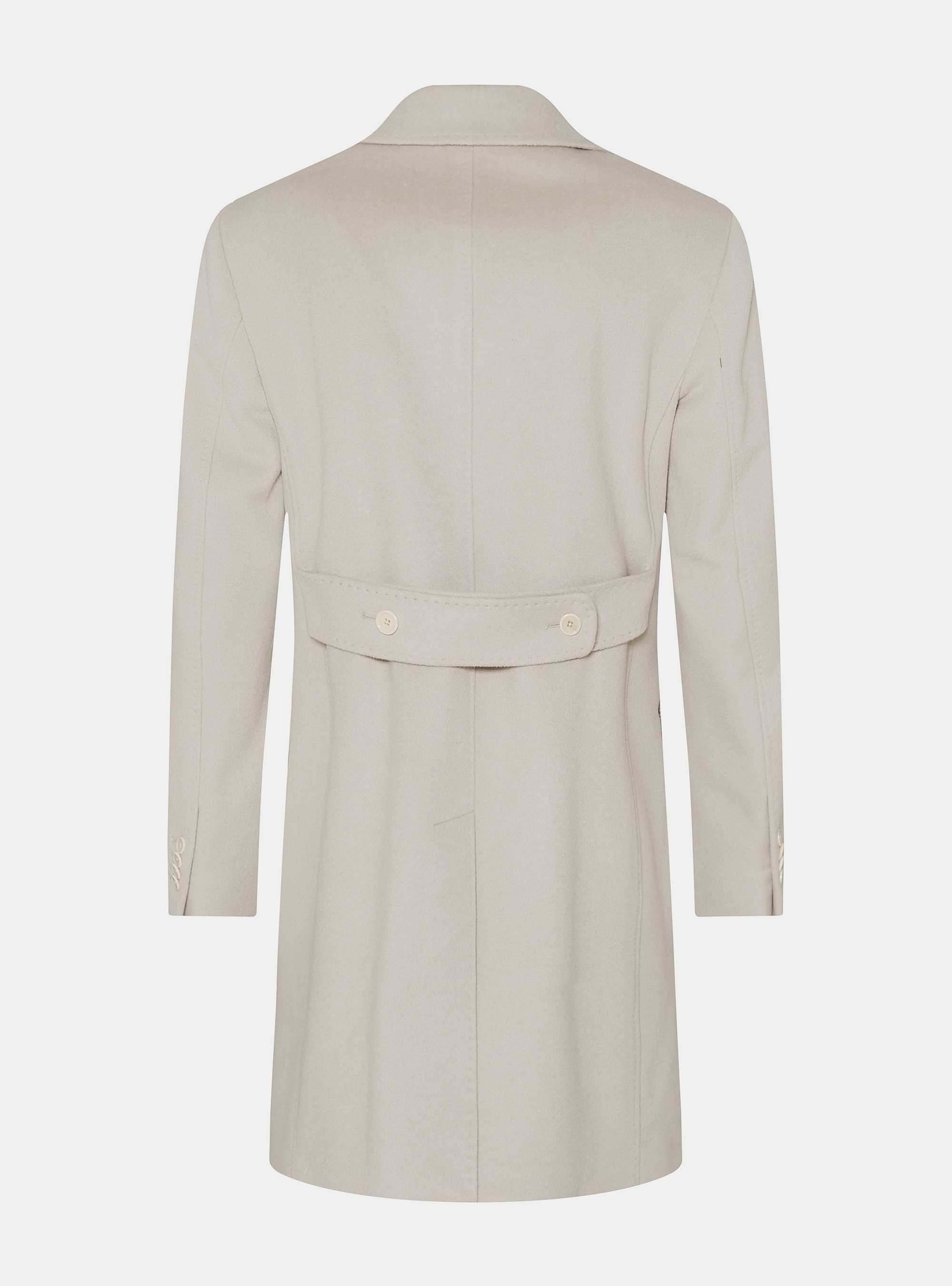 Wool and cashmere double-breasted coat, ECRU 0536C