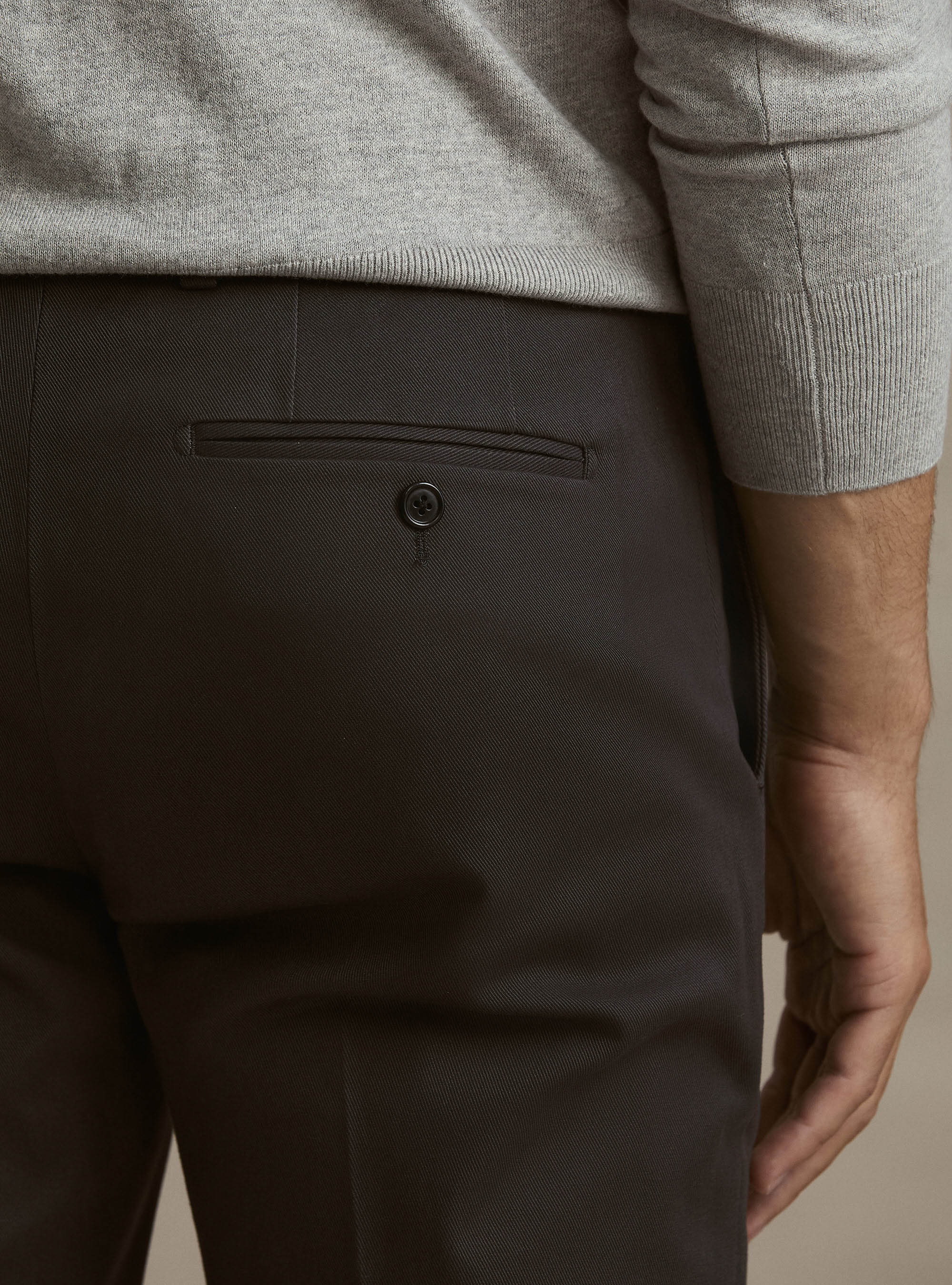 Brushed cotton trousers, ASFALTO 0112C