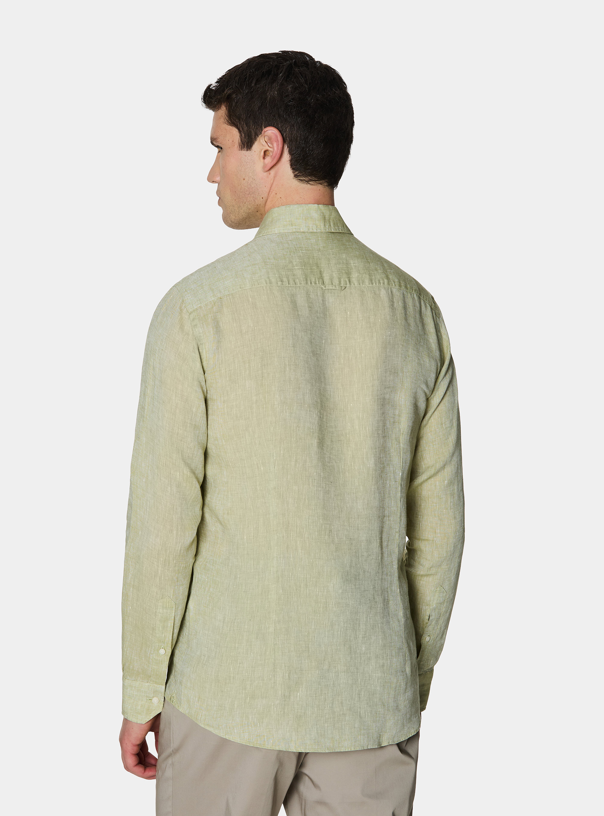 Camisa de lino puro, VERDE PISTACCHIO 0616C