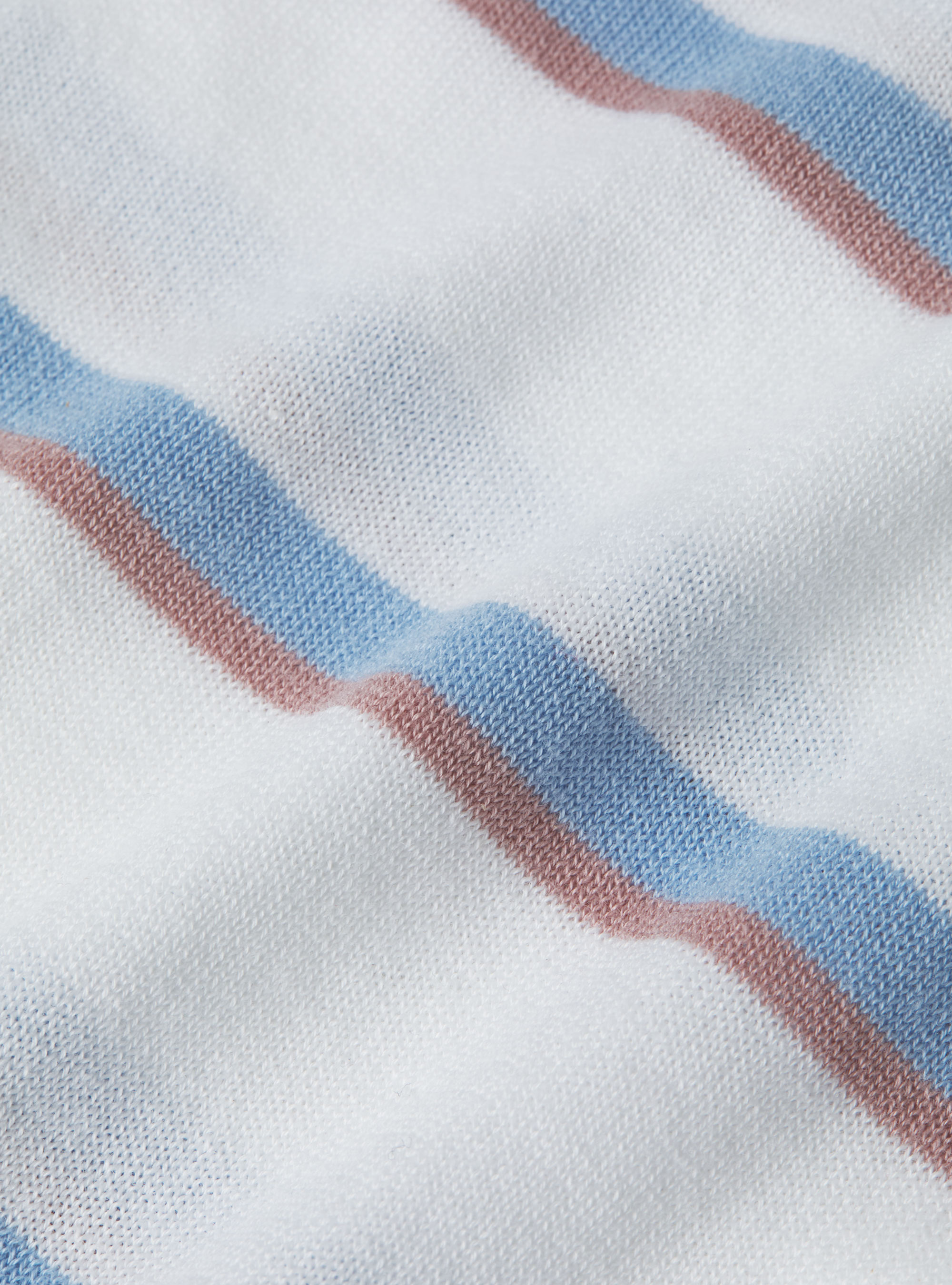 Maglia girocollo in cotone rigato, BIANCO