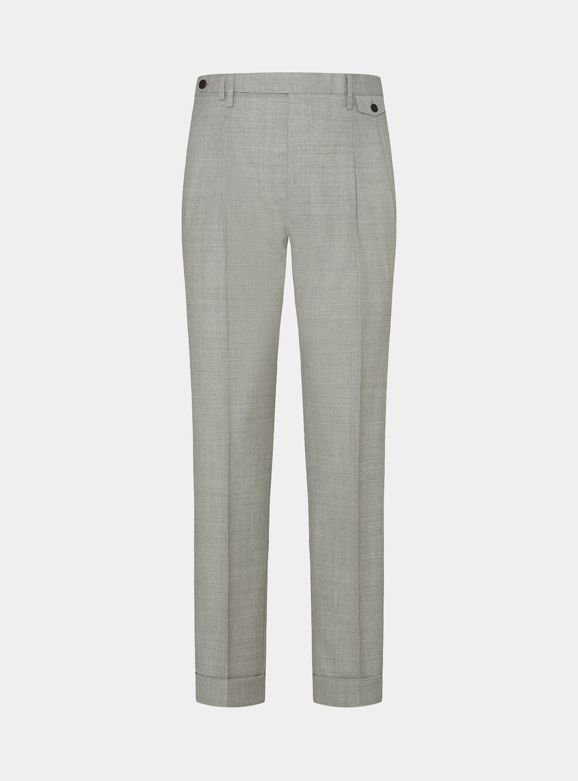 Vitale Barberis Canonico pure wool double pleat trousers, ECRU