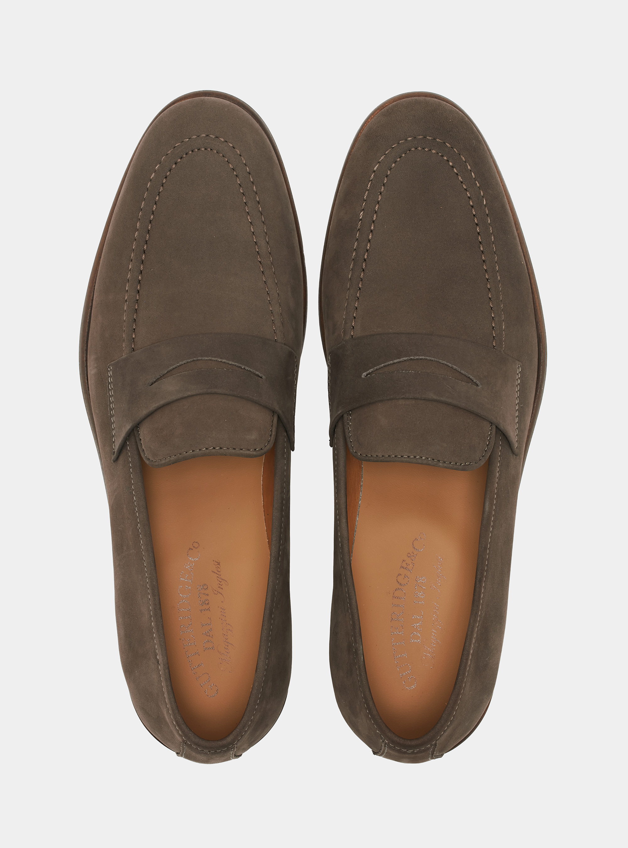 Nubuck loafers, BROWN