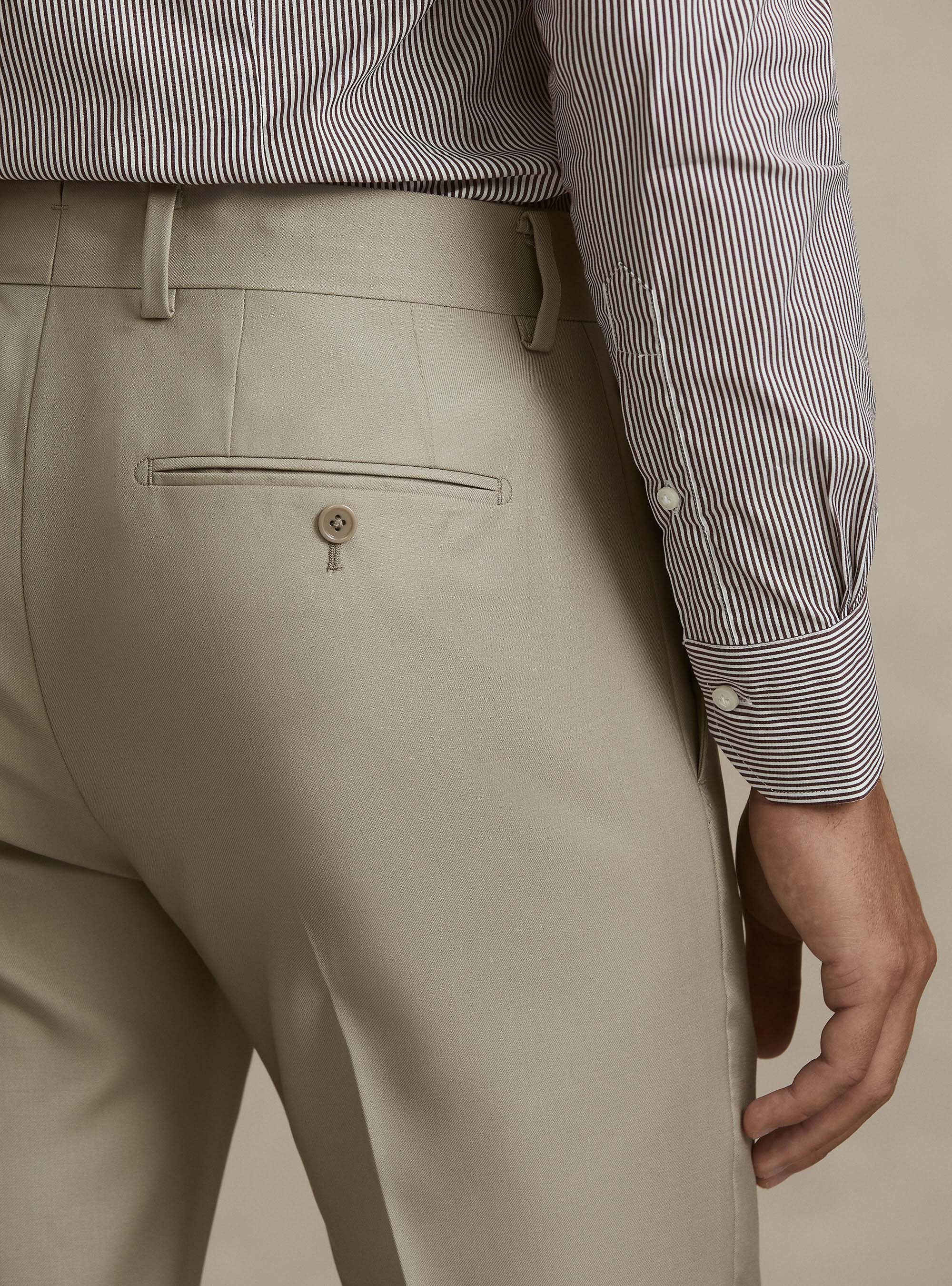 Pantalones de traje de pura lana de Vitale Barberis Canonico, SABBIA 0591C